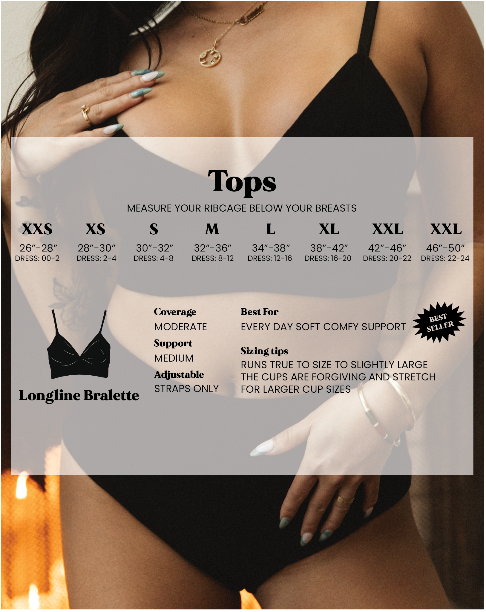Longline Bralette - Roses