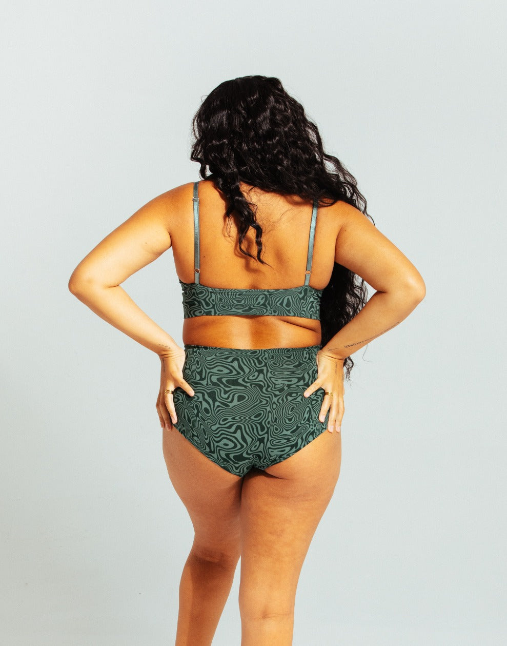 longline bralette - trippy green