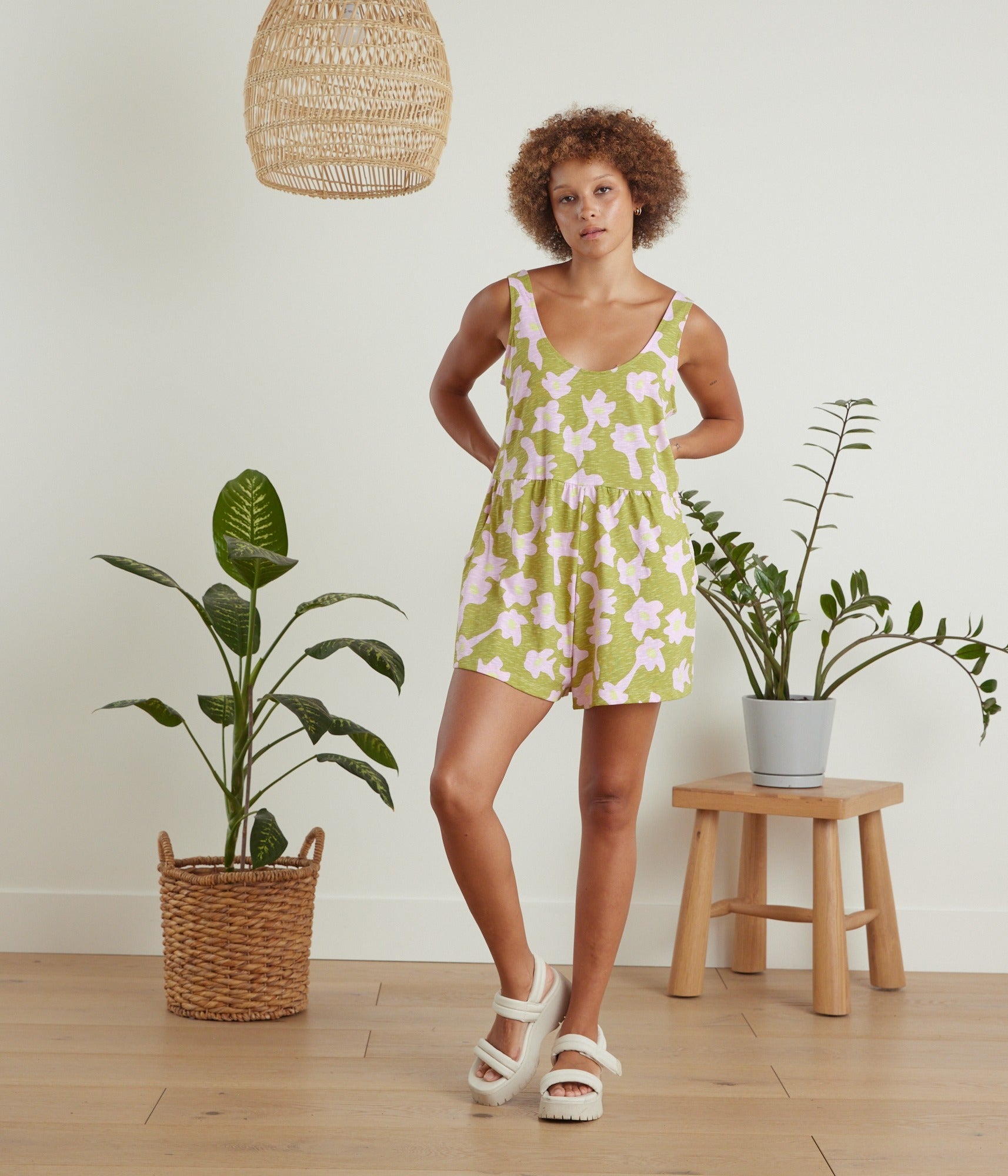 Ivy Romper - Dripping Flowers