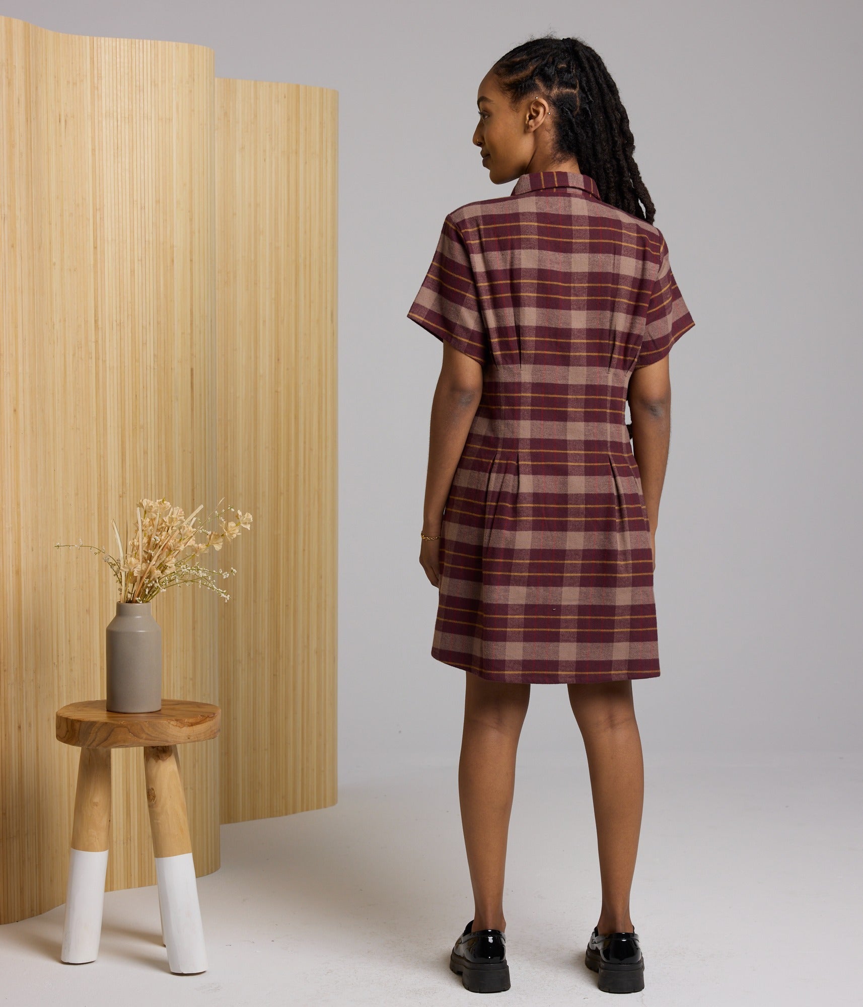 Josephine Flannel Dress - Fudge