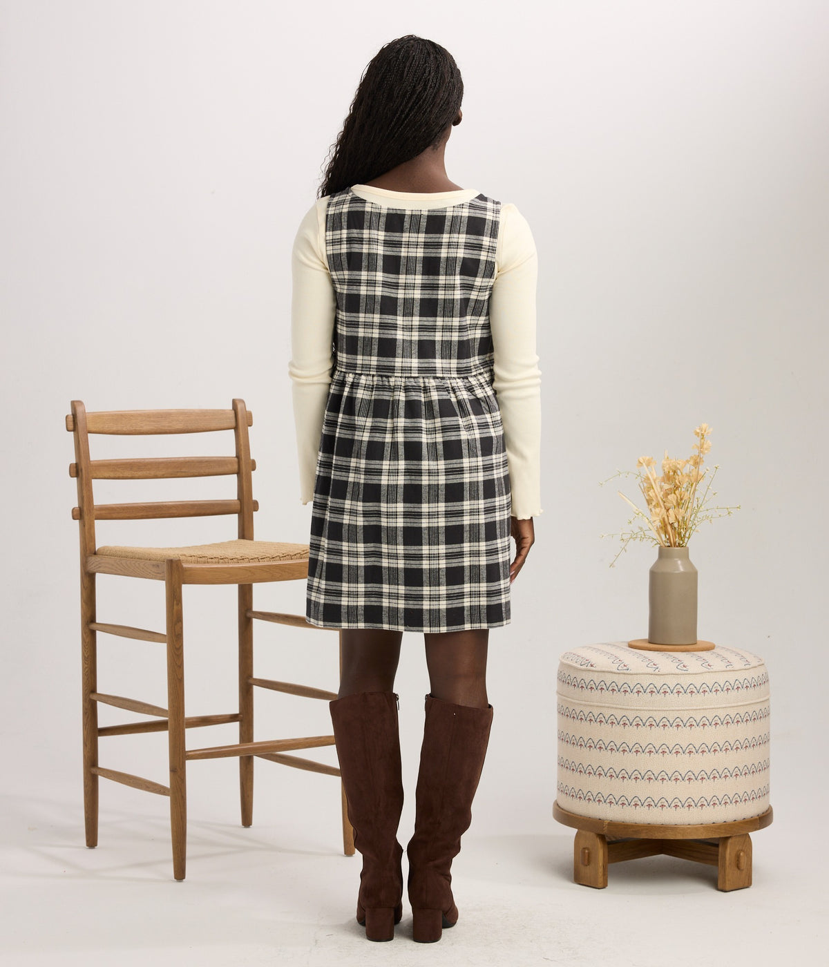 Glenwood Flannel Dress - Black/Pearl