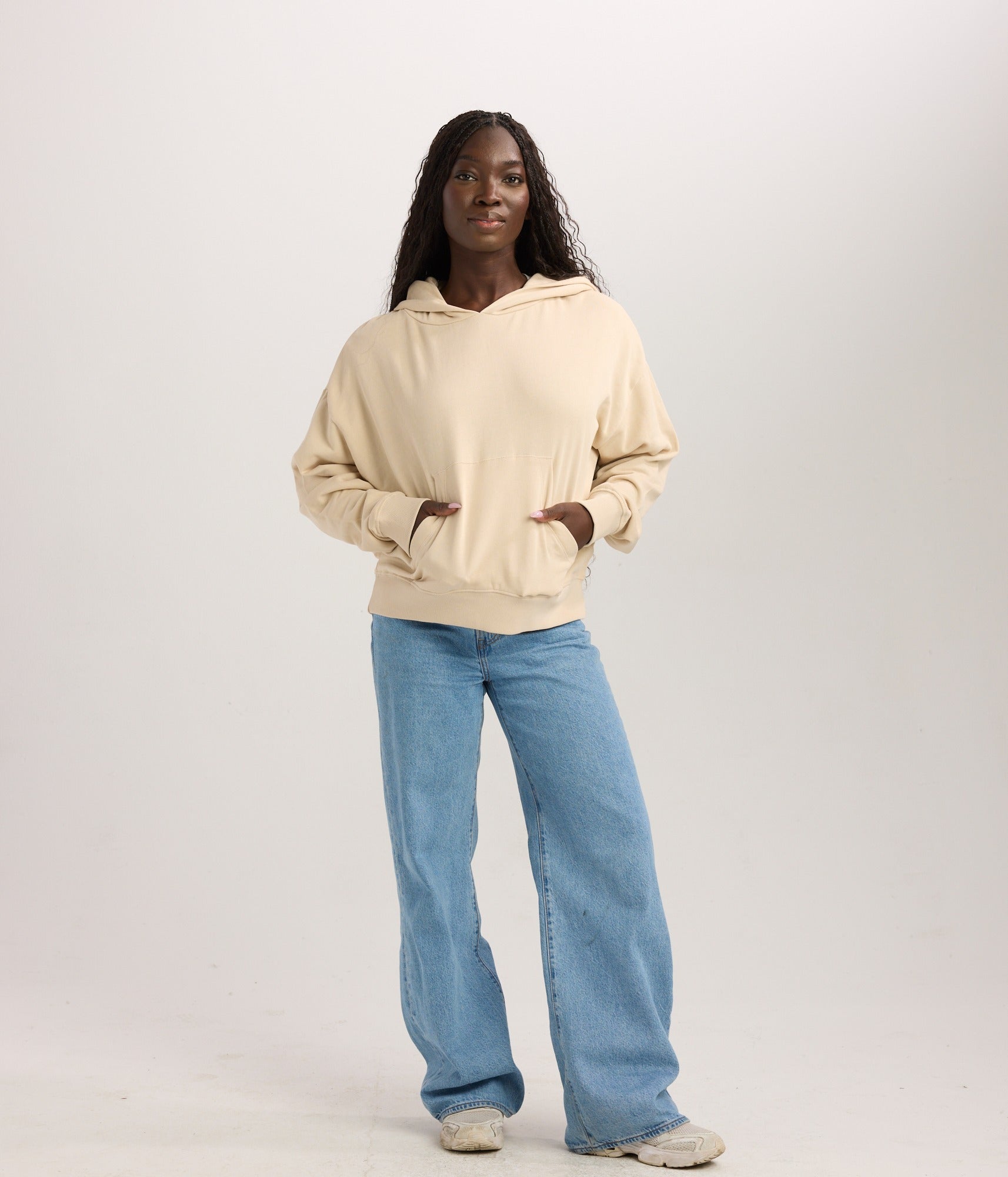 Womens Relaxed Hoodie - Taupe