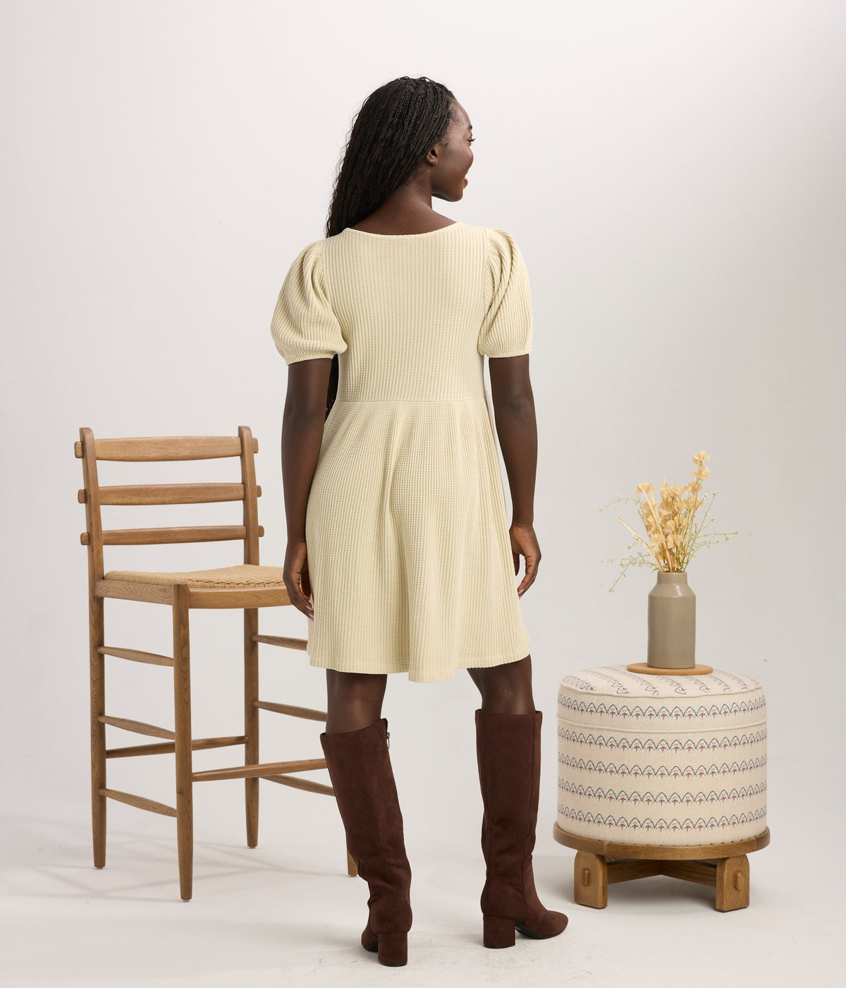 Ethel Waffle Knit Dress - Lunar