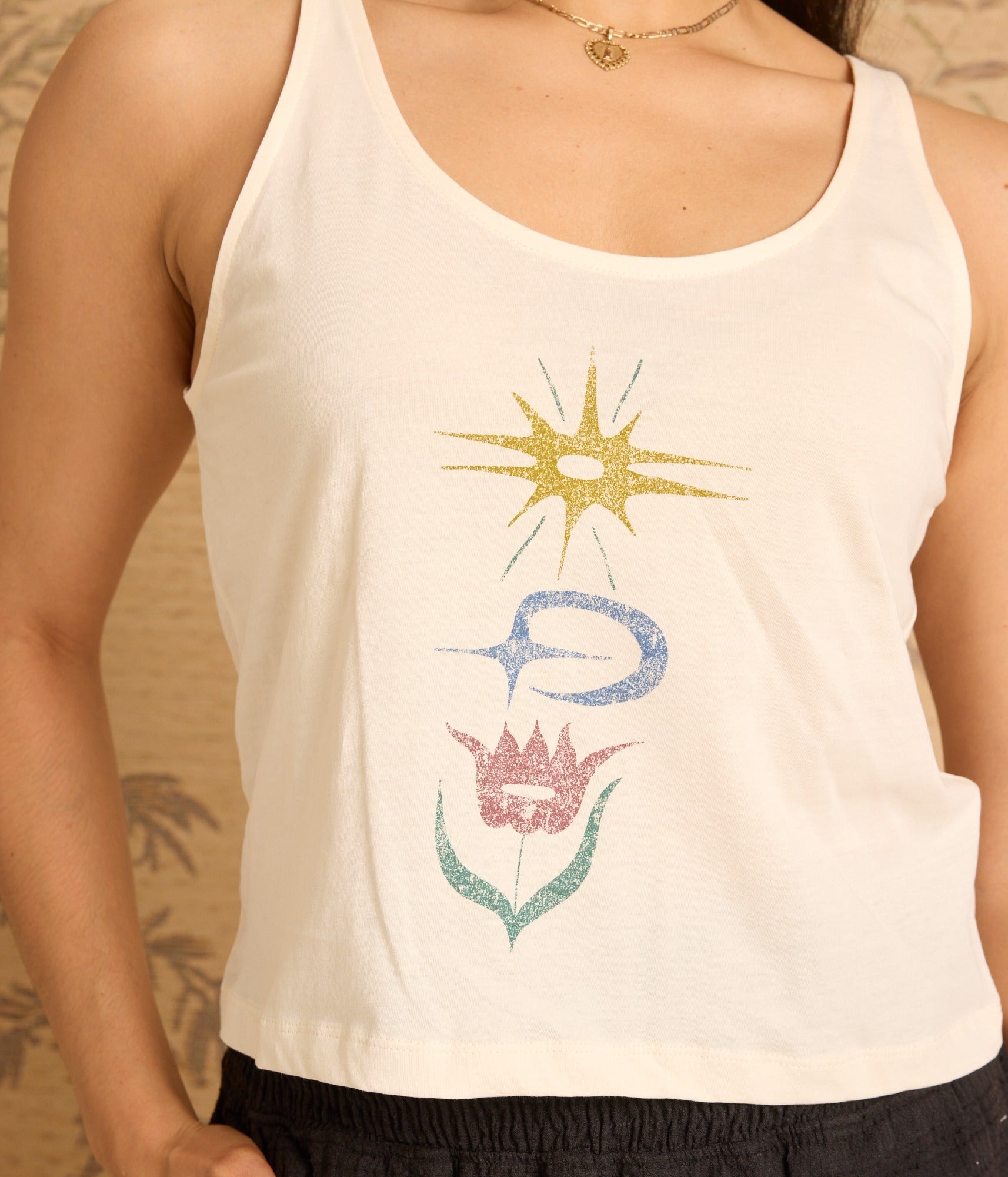 Sun Star Flower Tank - Stone