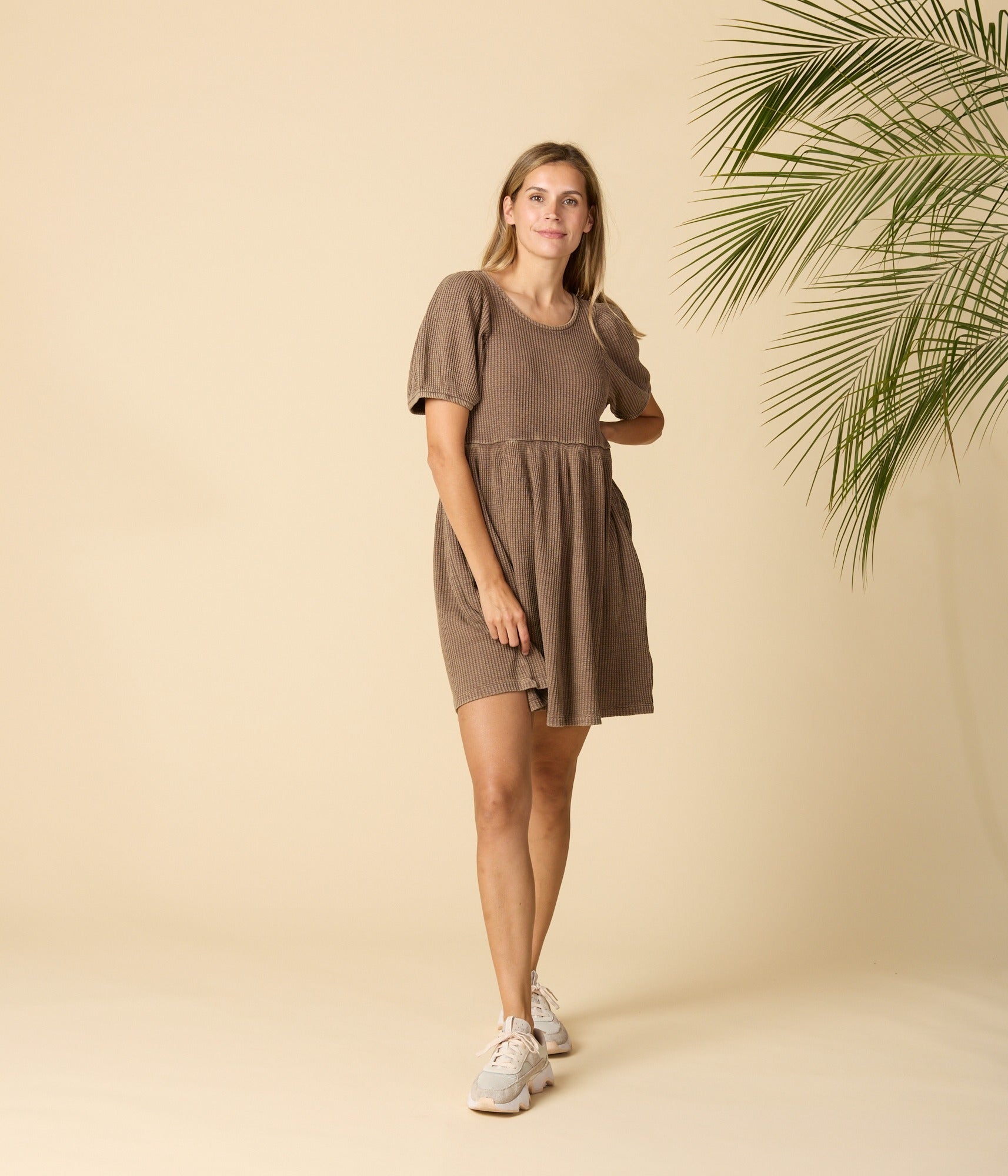 Ethel Waffle Knit Dress - Pinto