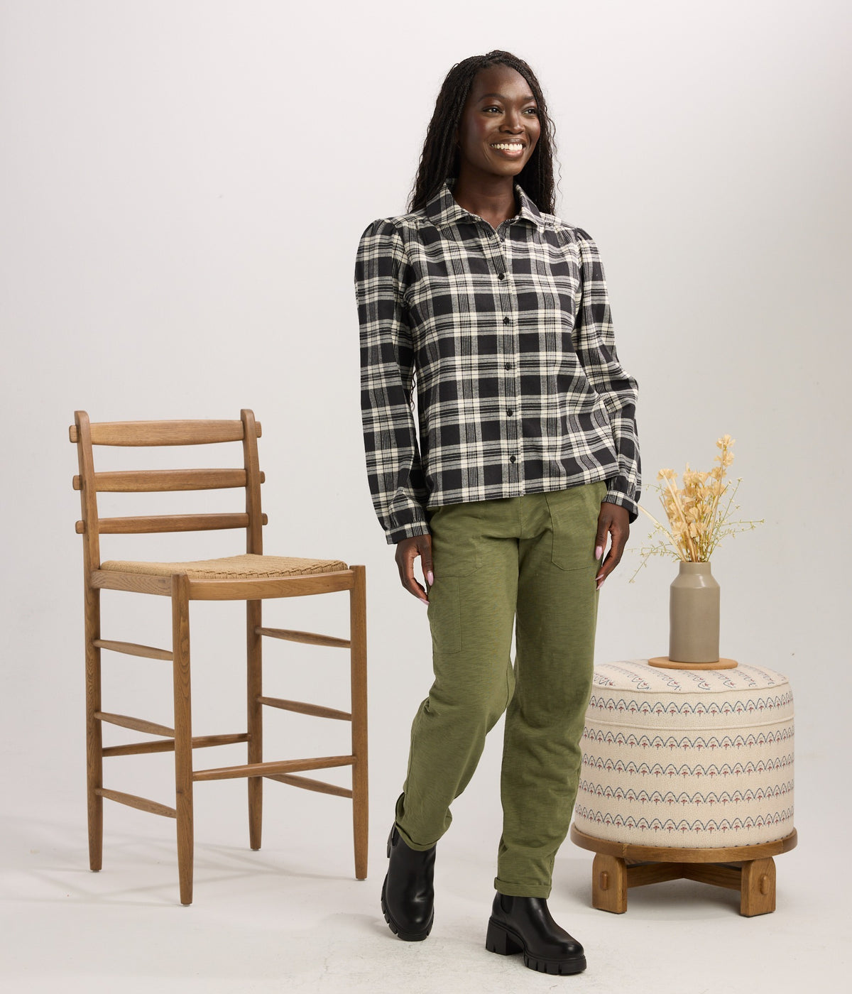 Rosemont Flannel - Black/Pearl