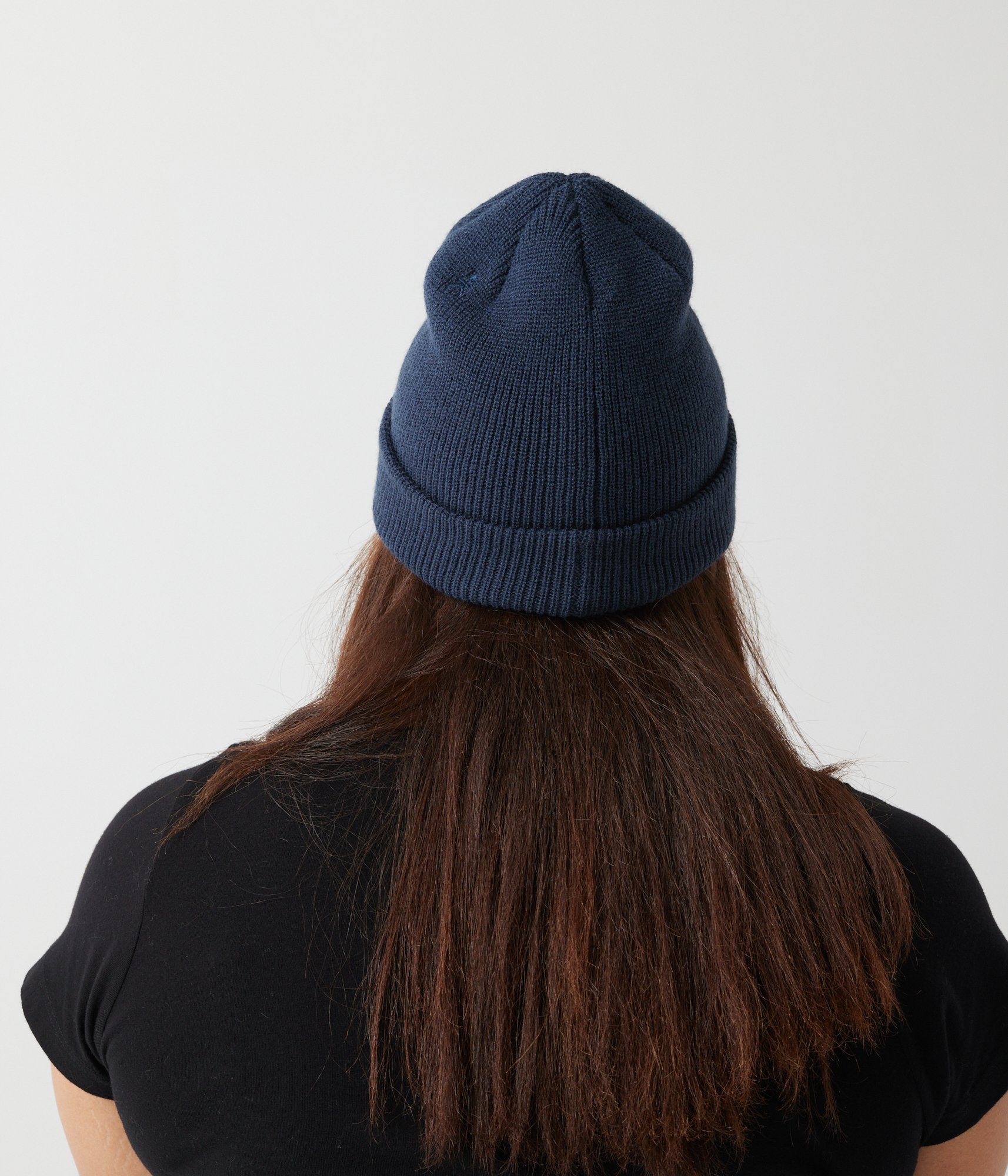 Ribbed-Knit Beanie - Navy