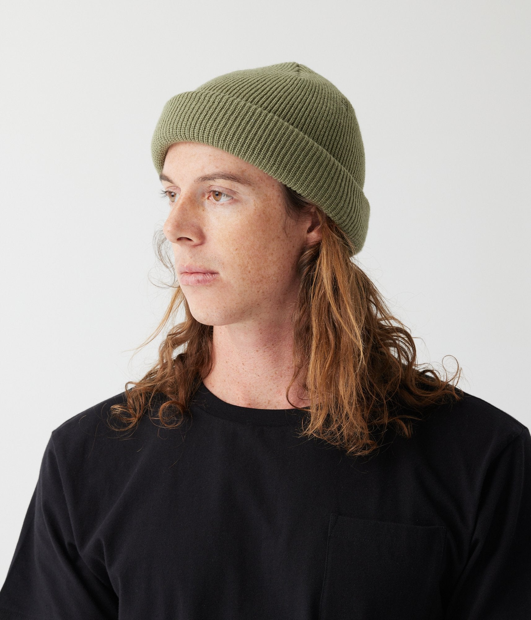 Ribbed-Knit Beanie - Army