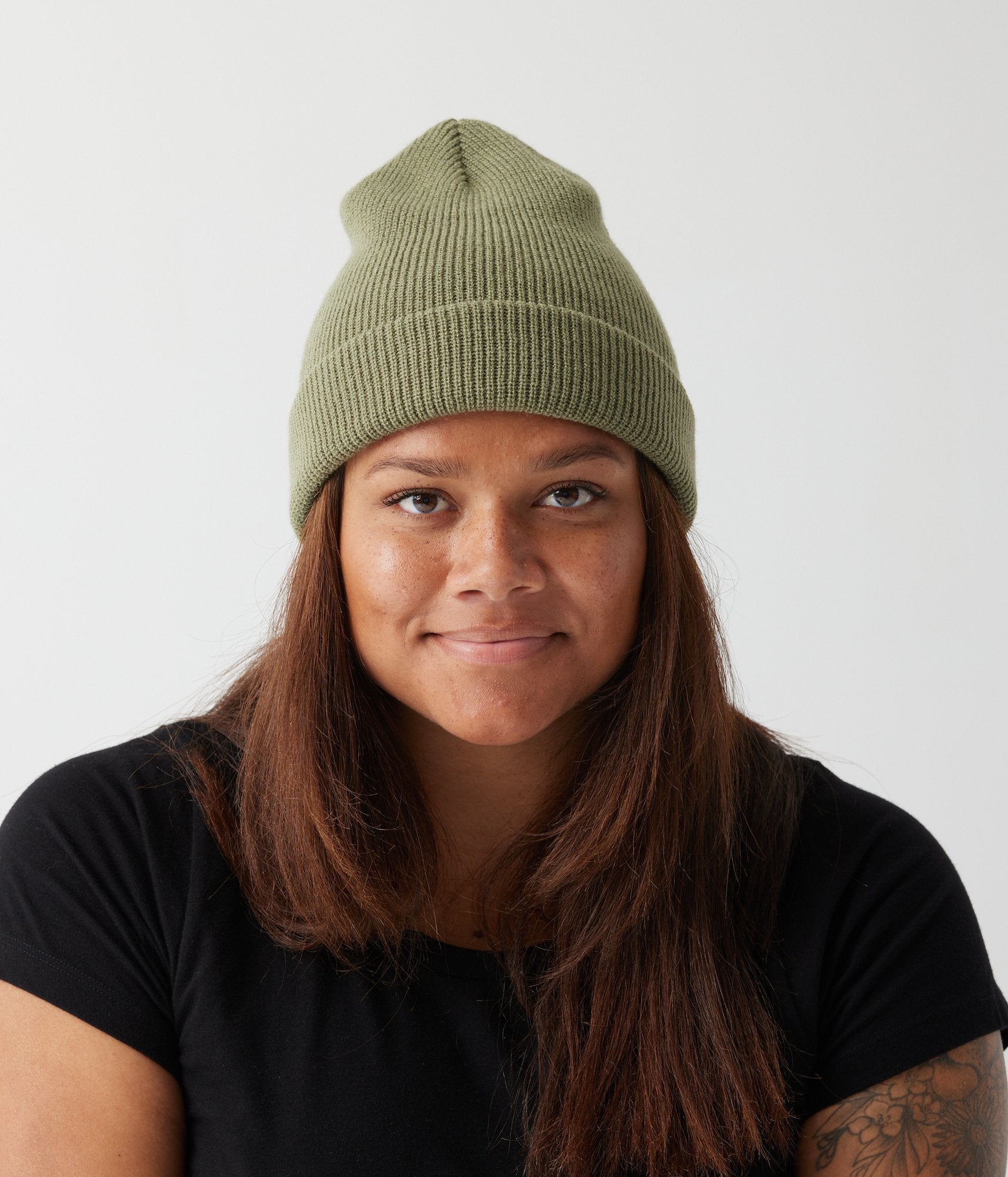 Ribbed-Knit Beanie - Army