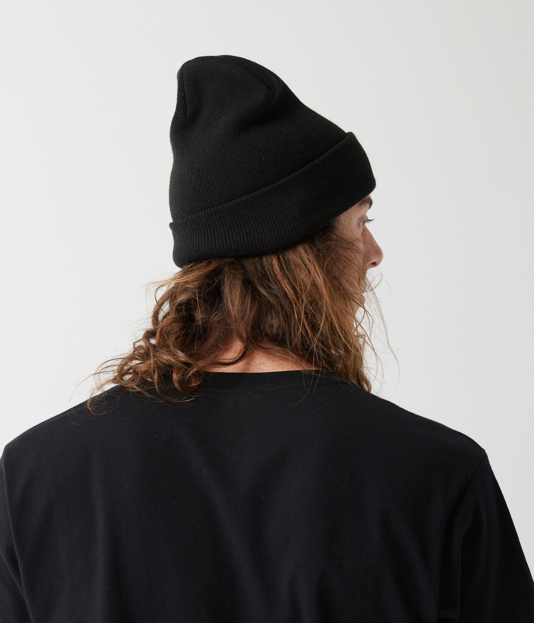 Tall Cuff Beanie - Black