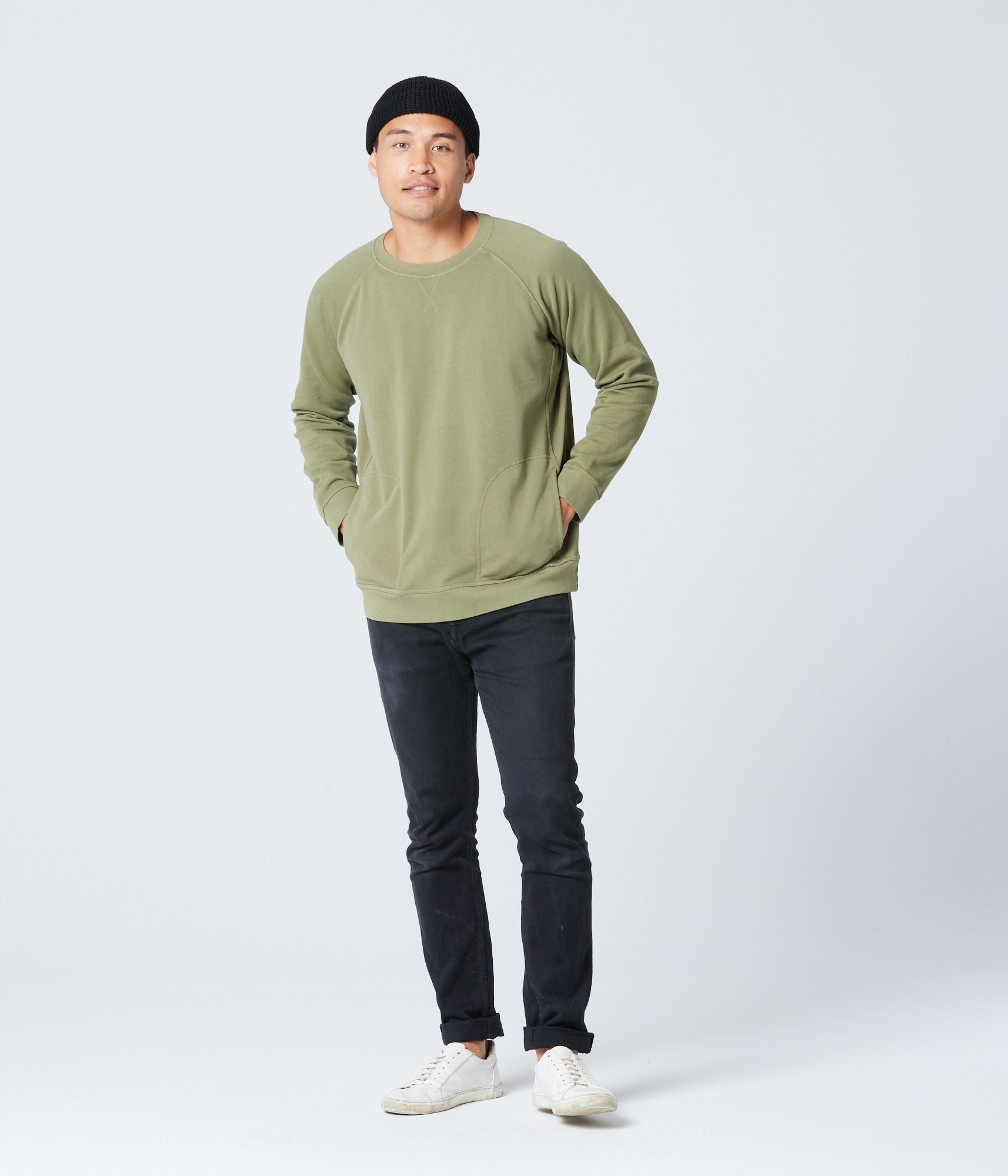 Unisex Pocket Crewneck Sweatshirt - Army