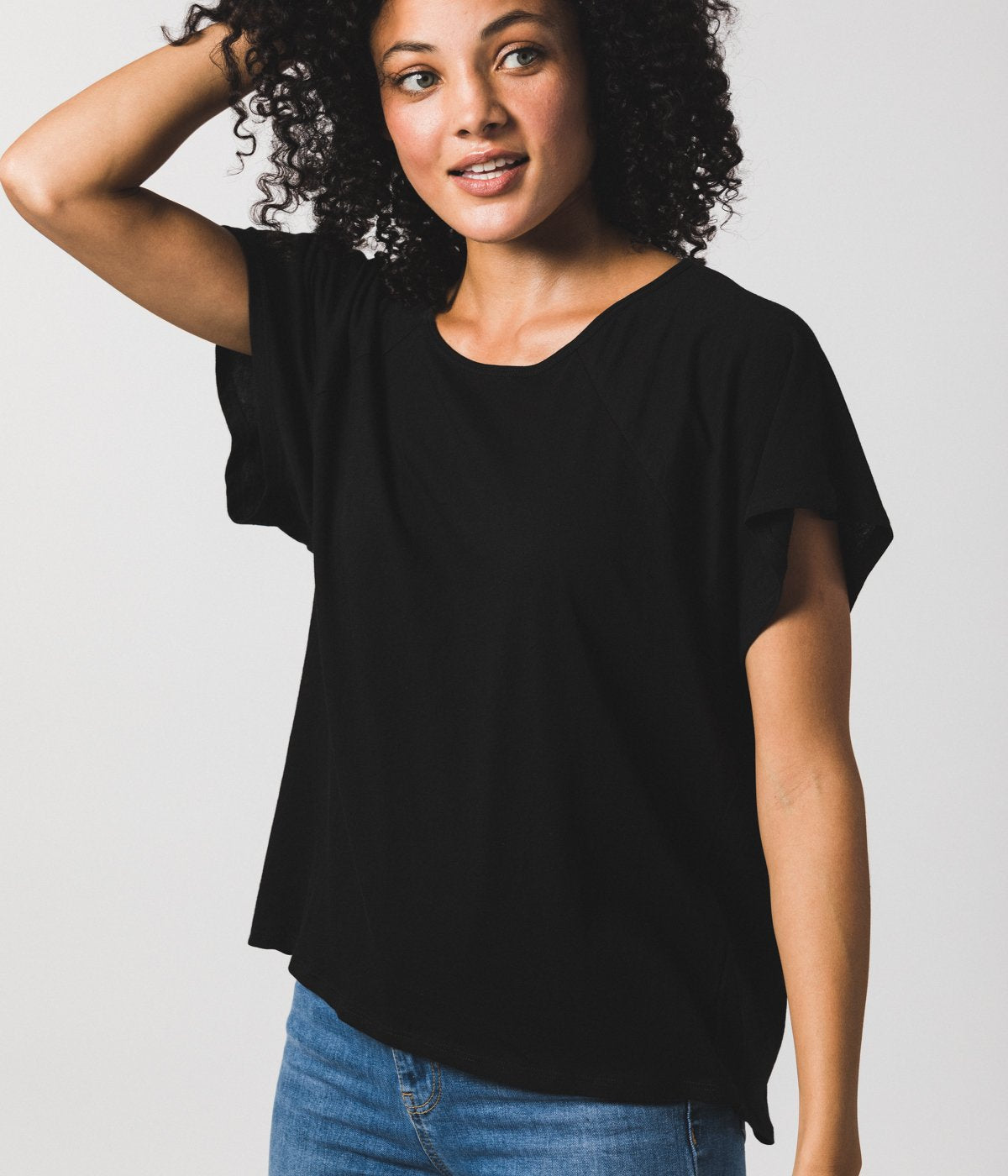 Women's Raglan Crew - Black