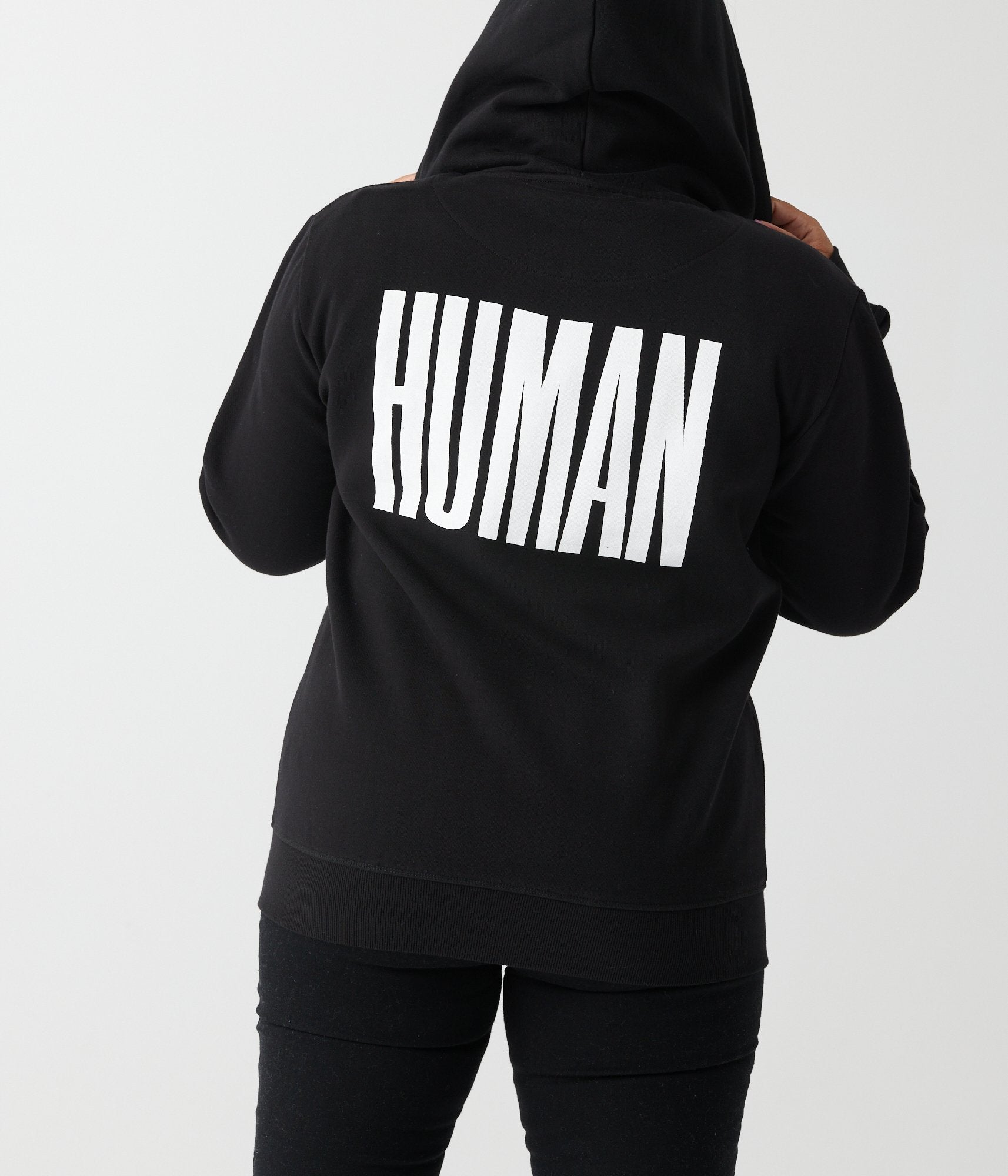 Bold Human Zip Hoodie - Black