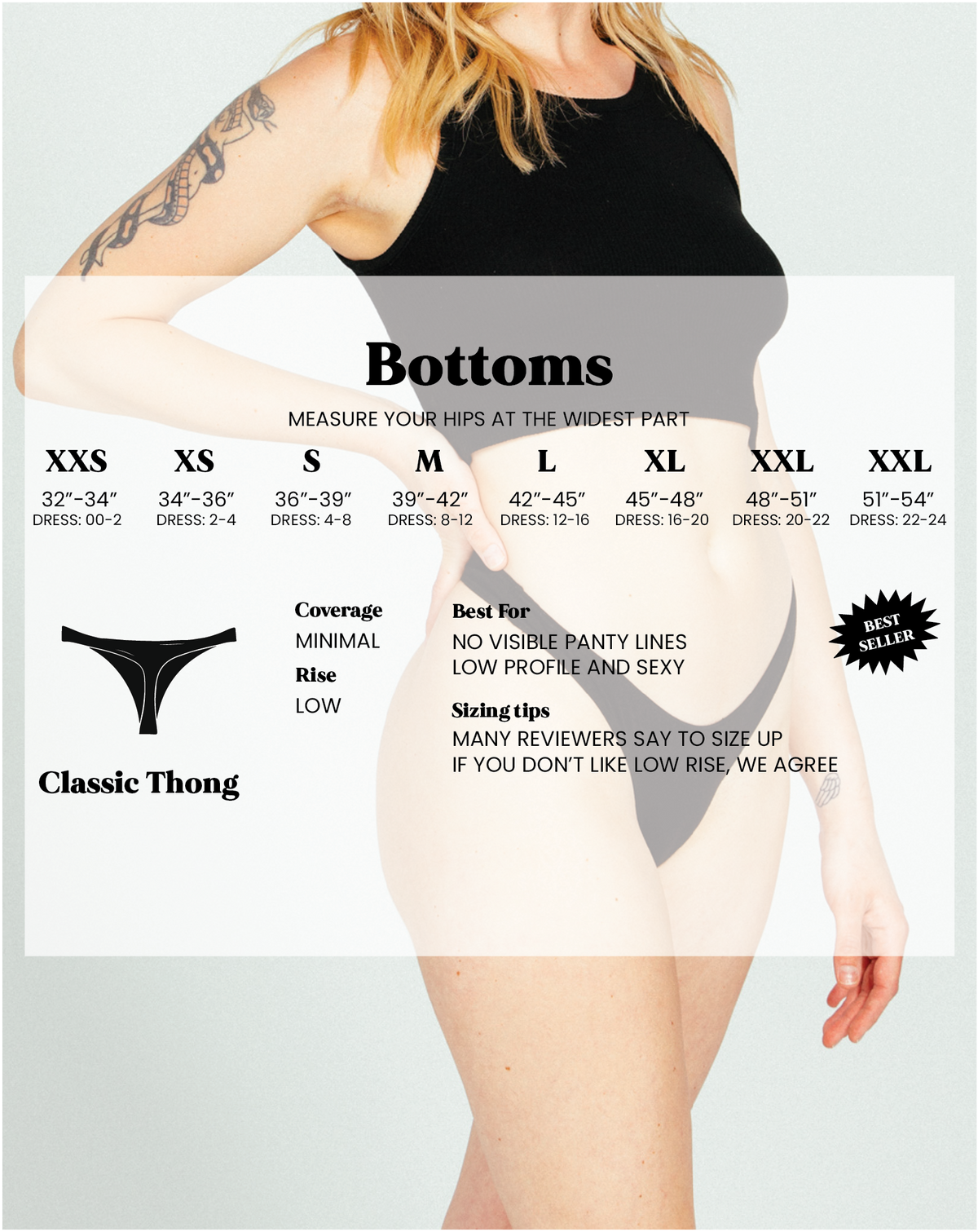 low rise thong - black