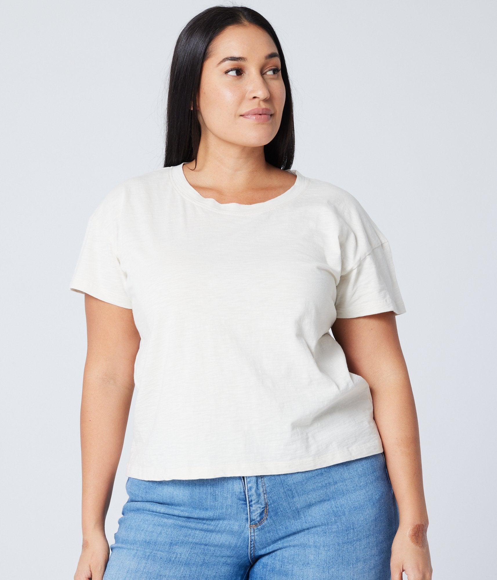 Women's Easy Crop Tee - Stone