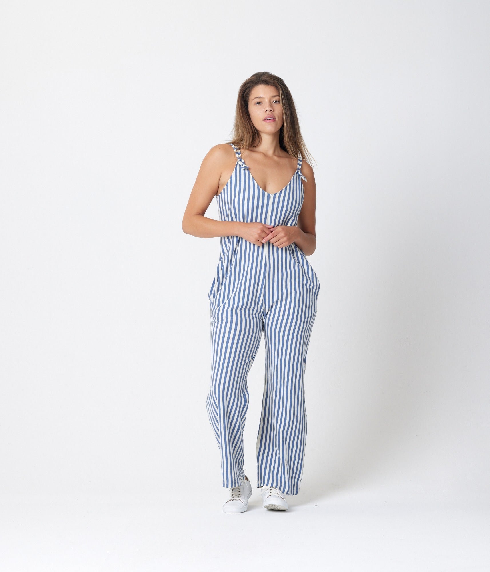 Remy Jumpsuit - Steel Blue Stripe