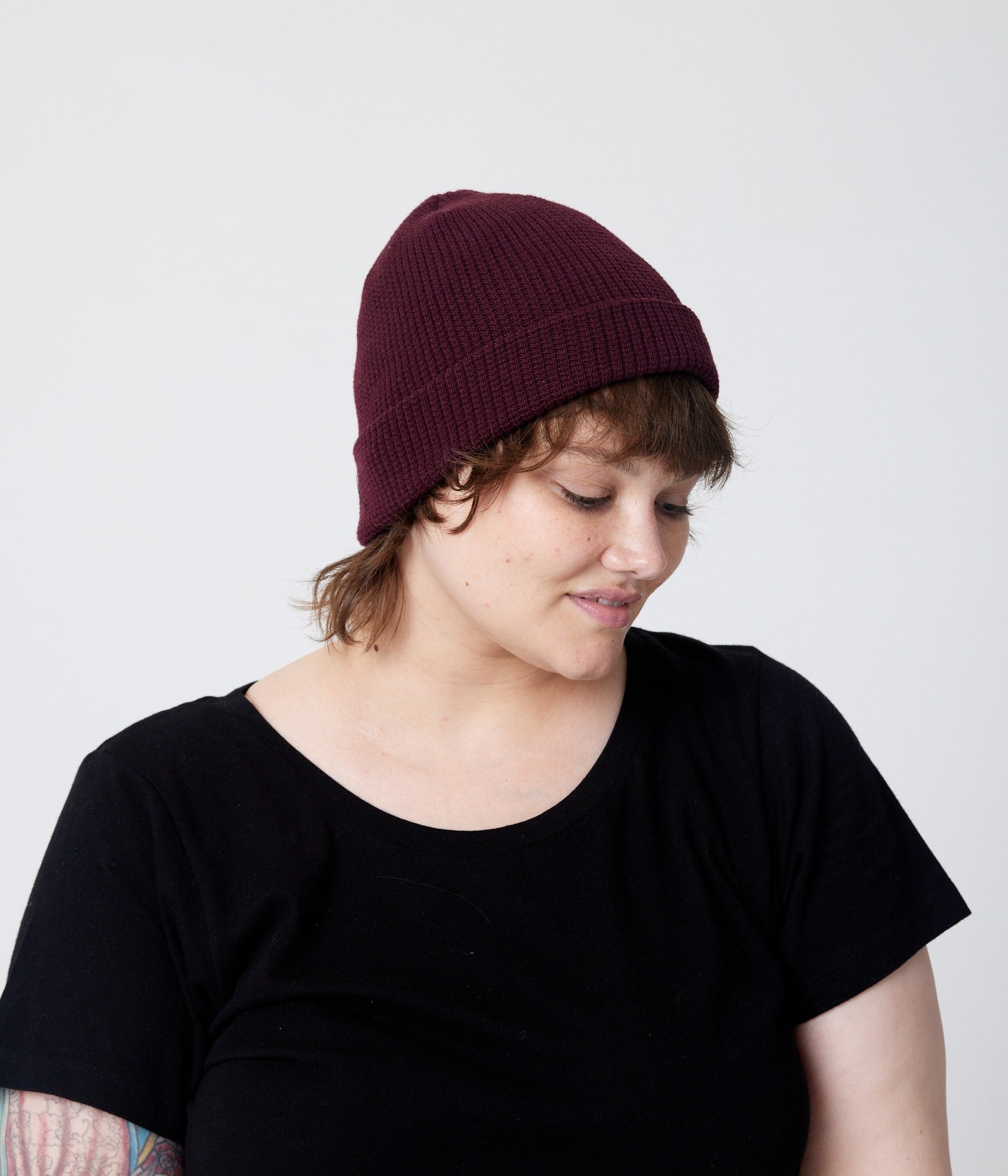 Fitted Cuff Beanie - Burgundy