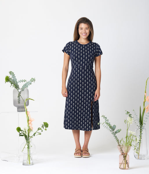 Claudia Dress - Dark Blue Floral Claudia Dress - Dark Blue Floral