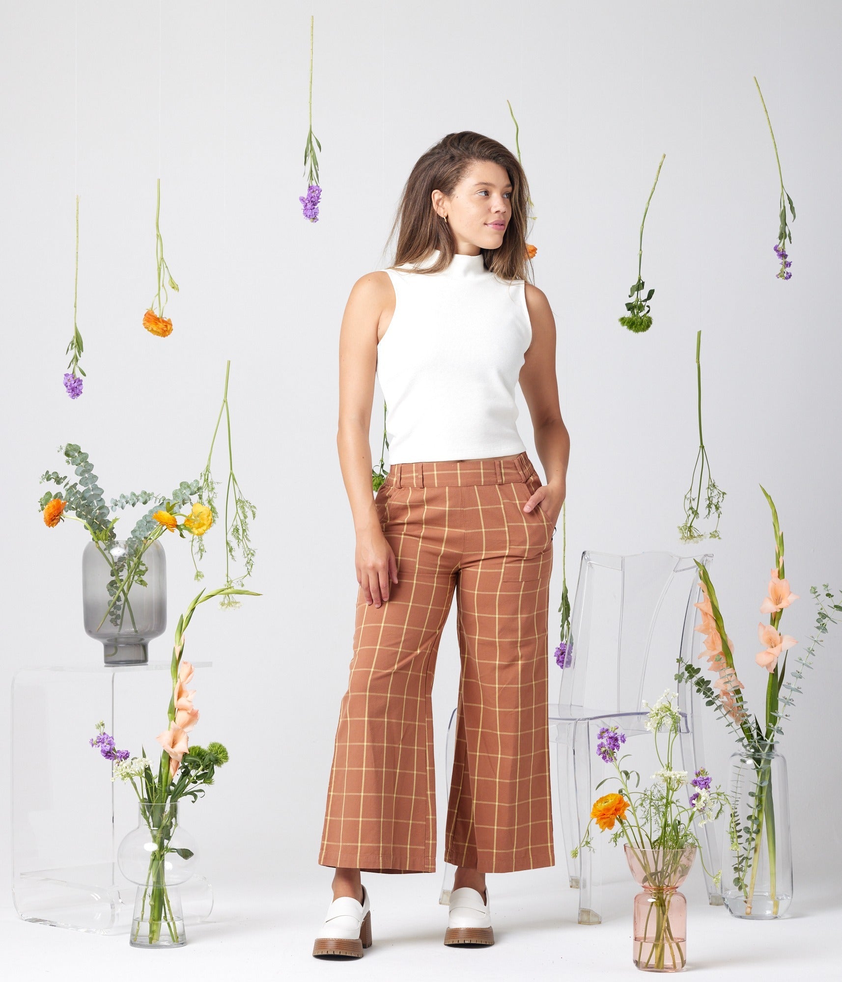 can　salopette by billie［walnut］ Billie Pant - Walnut Plaid