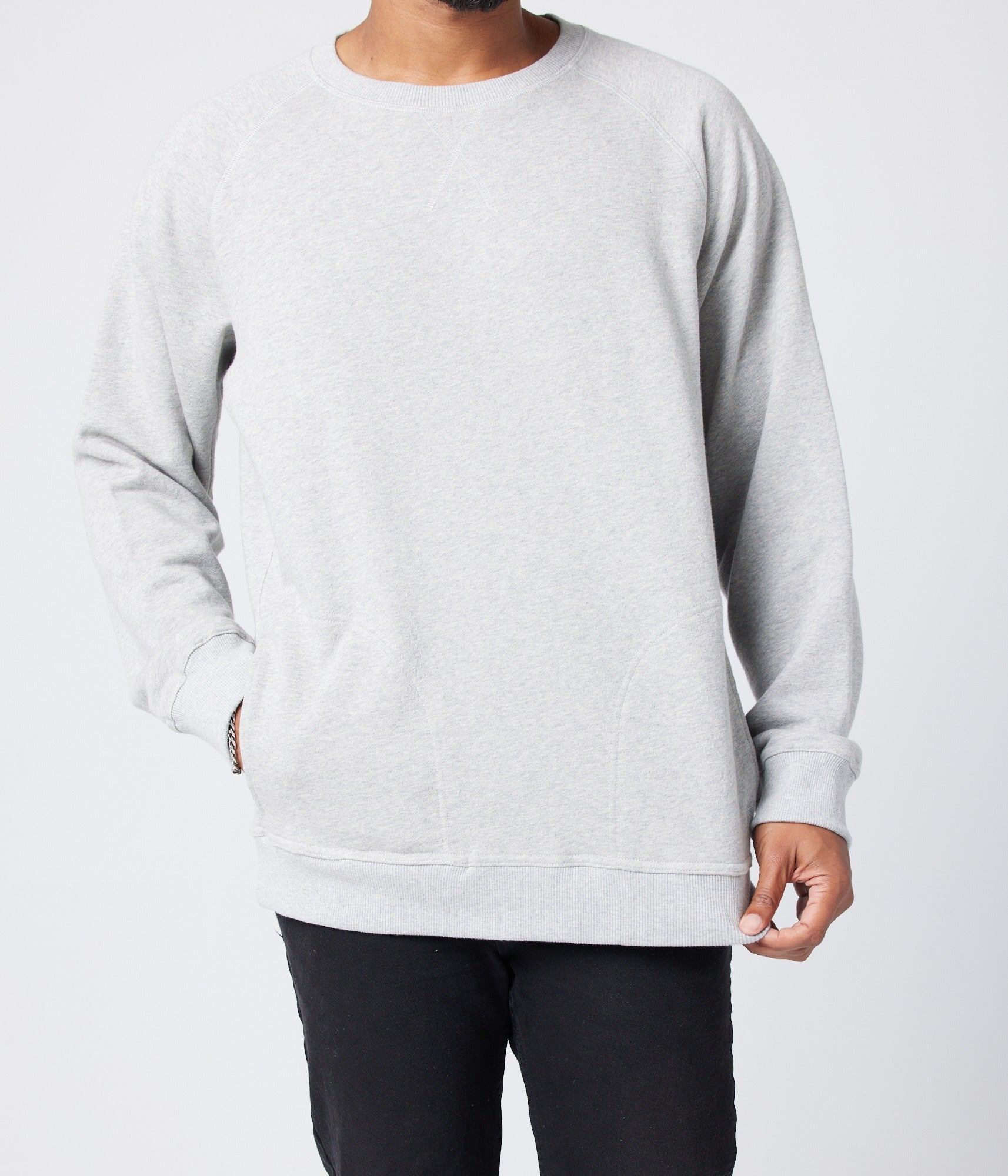 Unisex Pocket Crewneck Sweatshirt - Athletic Heather