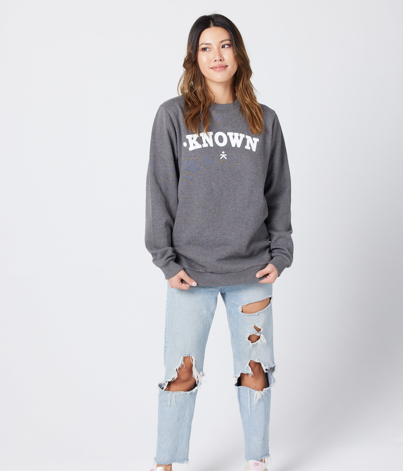 KNOWN Collegiate Sweatshirt - Heather Grey