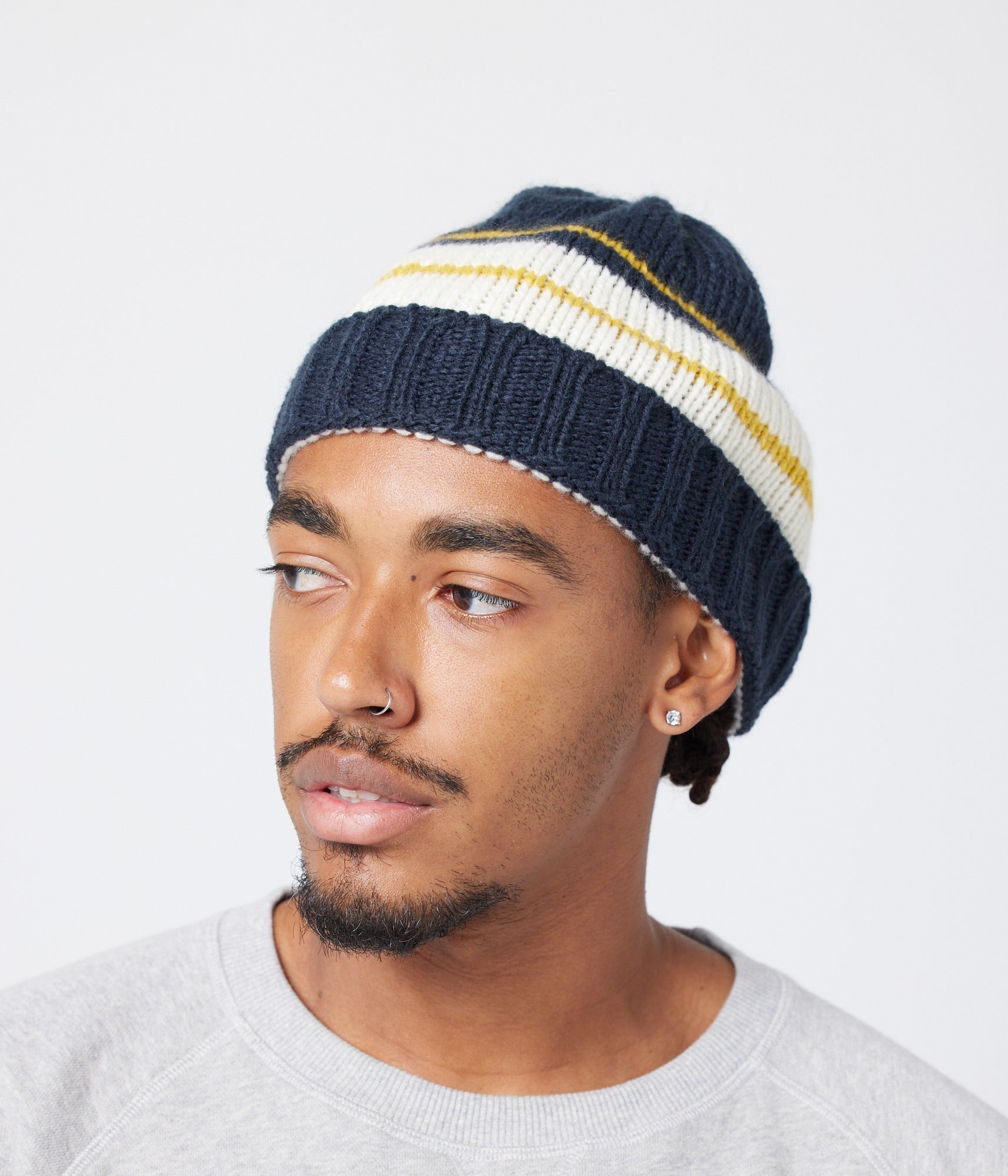 Otis Beanie - Dark Blue Stripe