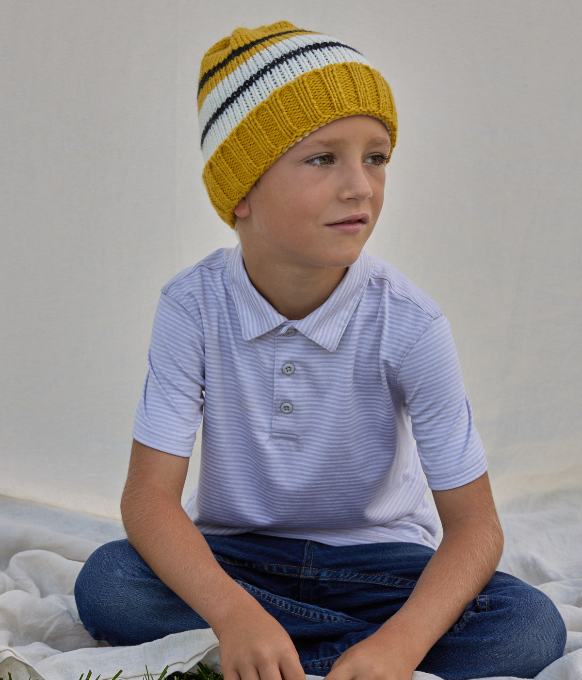 Clive Beanie - Dijon Stripe