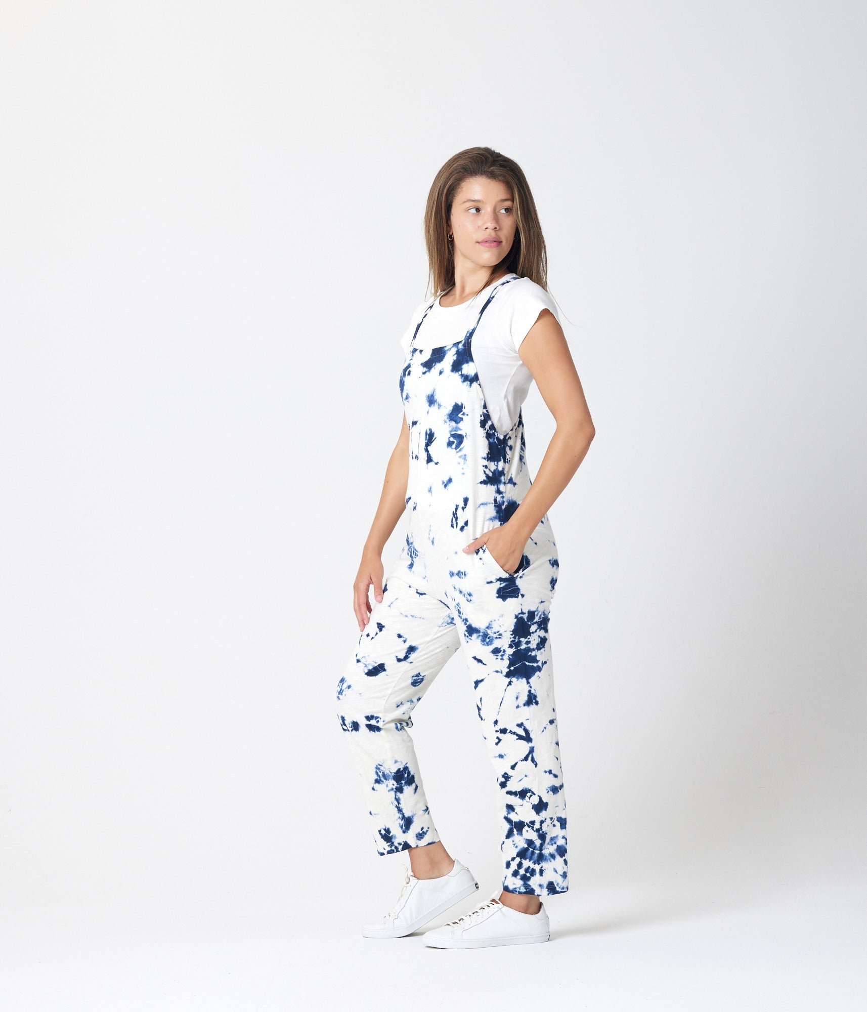 Cadence Overall - Dark Blue Tie Dye