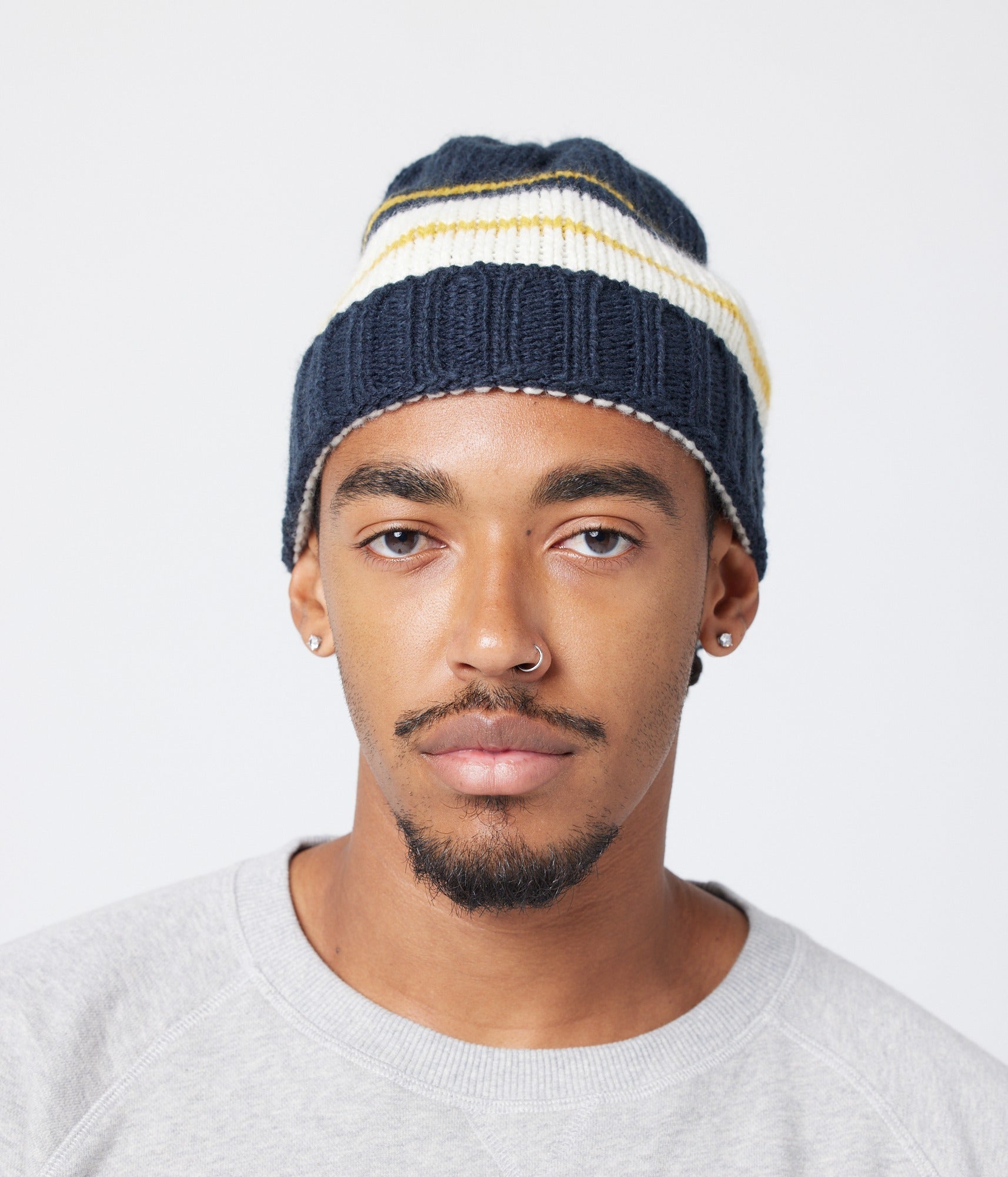 Otis Beanie - Dark Blue Stripe