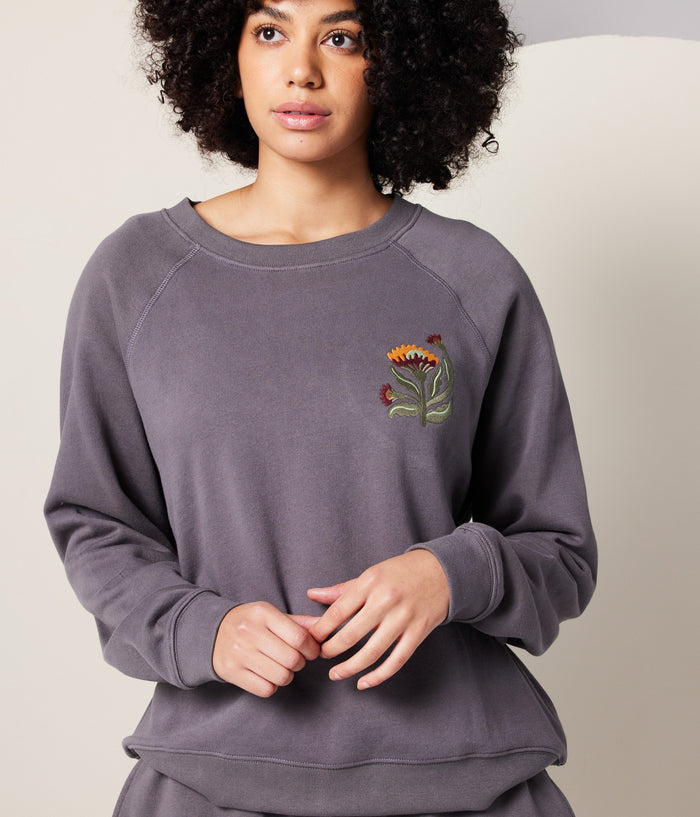 Pop Collar Pullover Navy/Charcoal