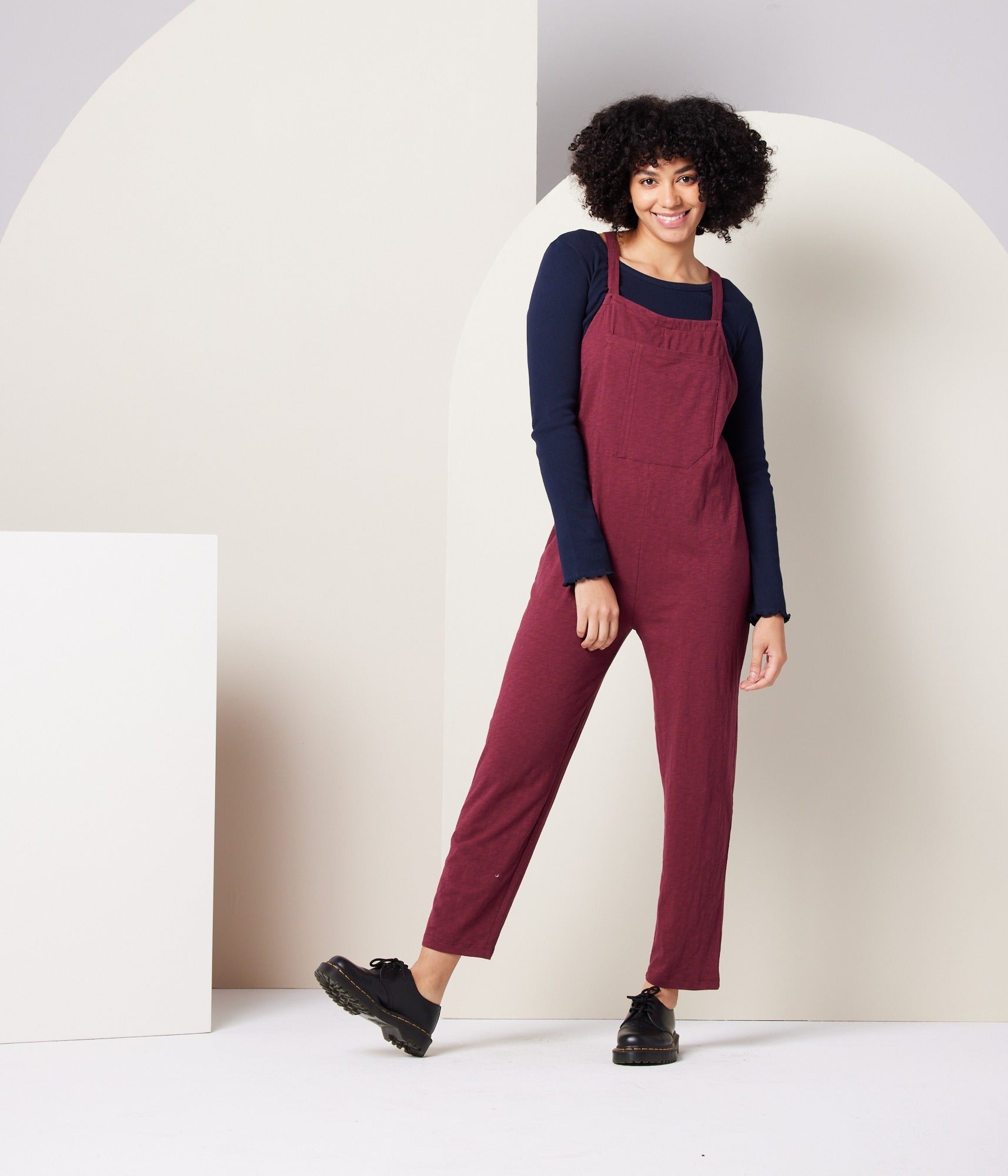 Rhythm Adjustable Overall - Burgundy