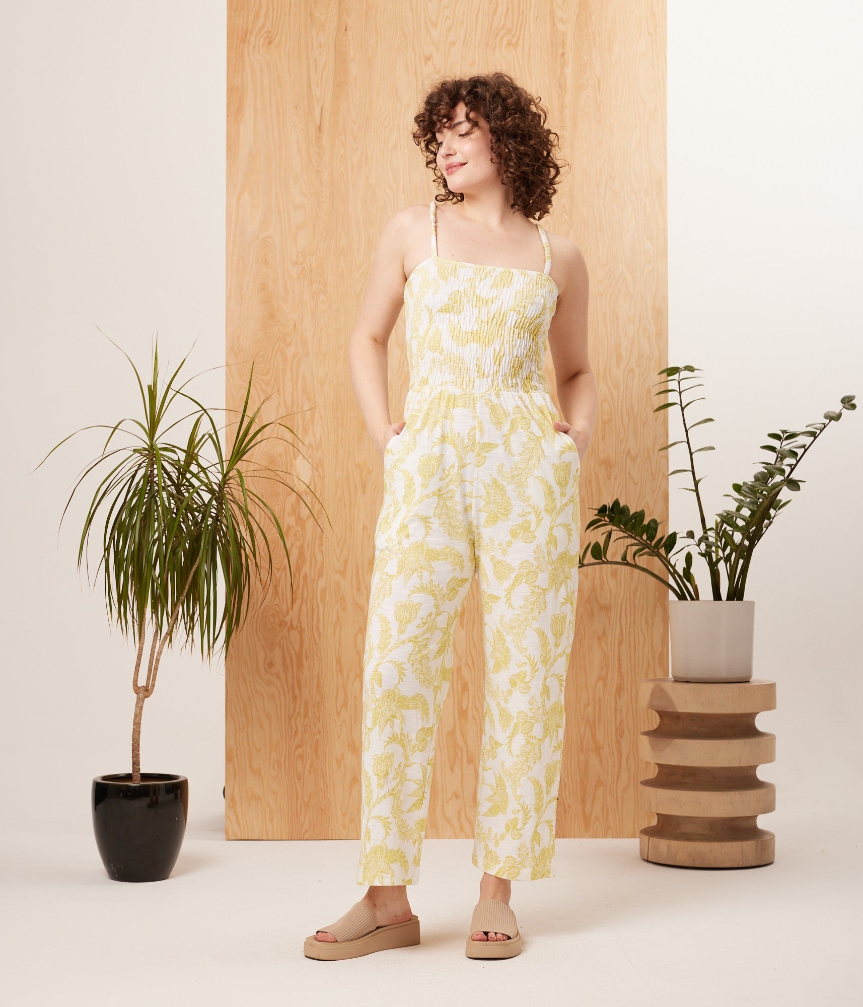 Alchemy Jumpsuit - Chartreuse Toille