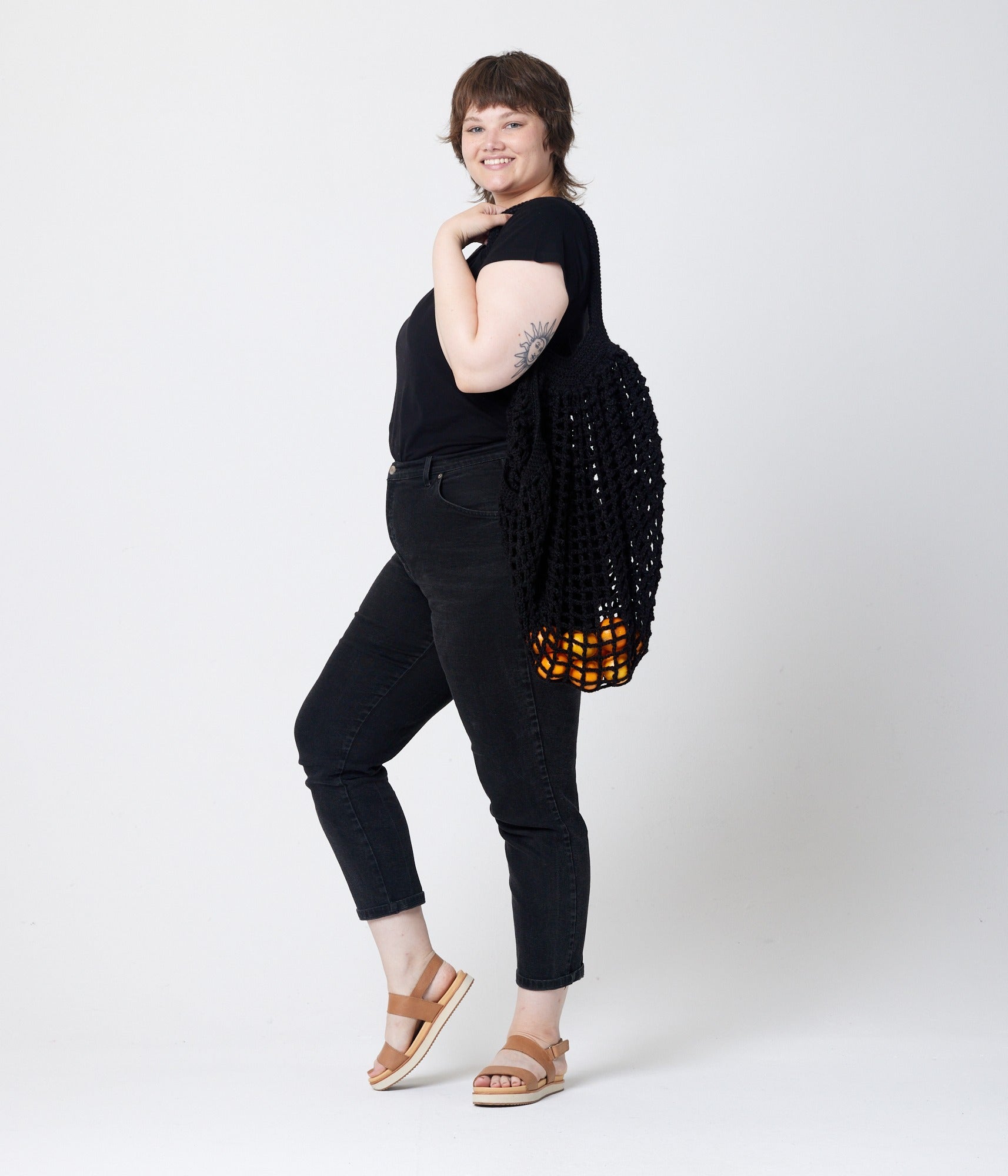 Crochet Market Bag - Black