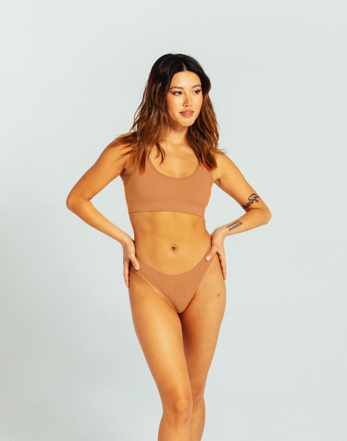 scoop bralette - camel