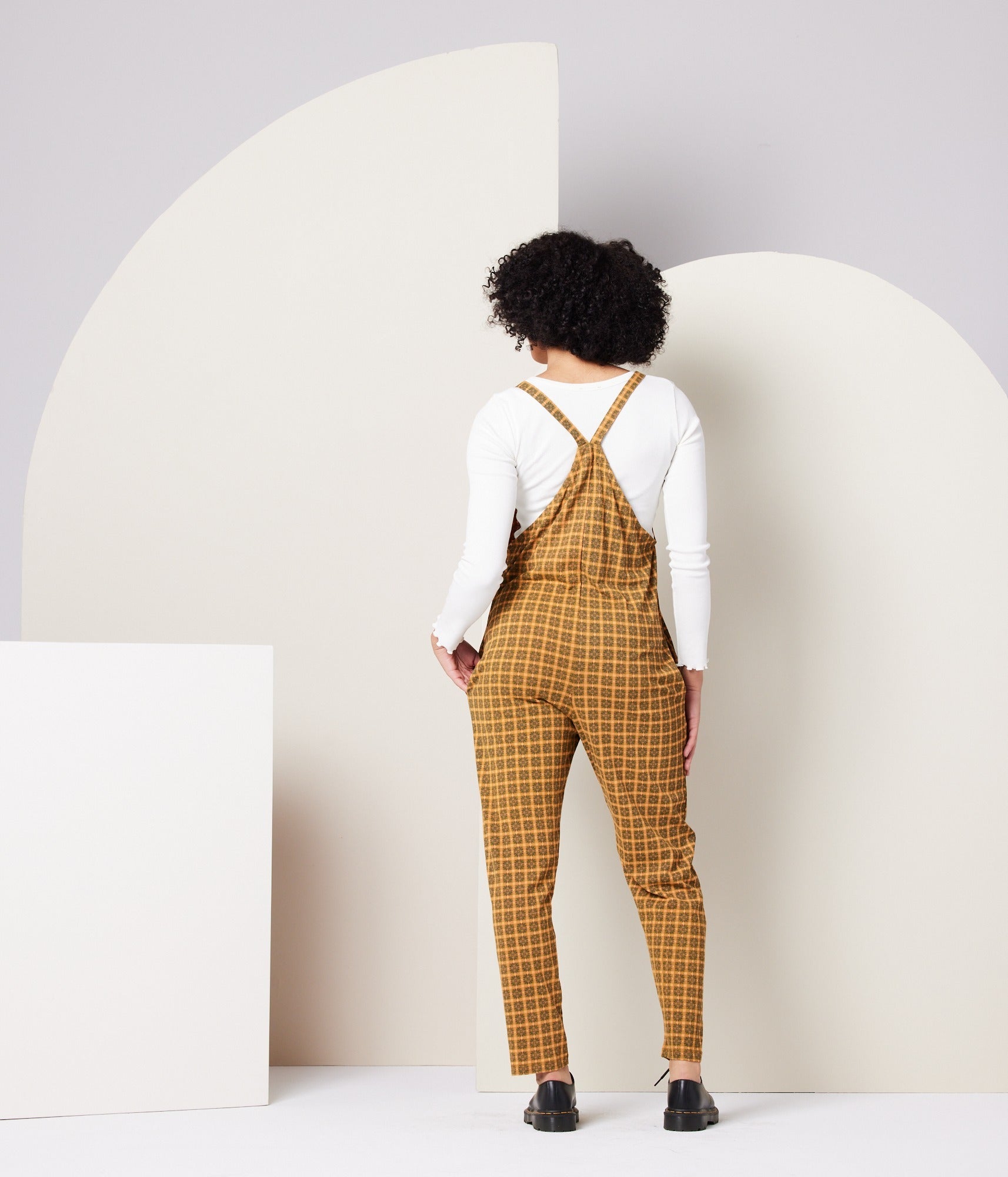 Cadence Overall - Apricot Plaid