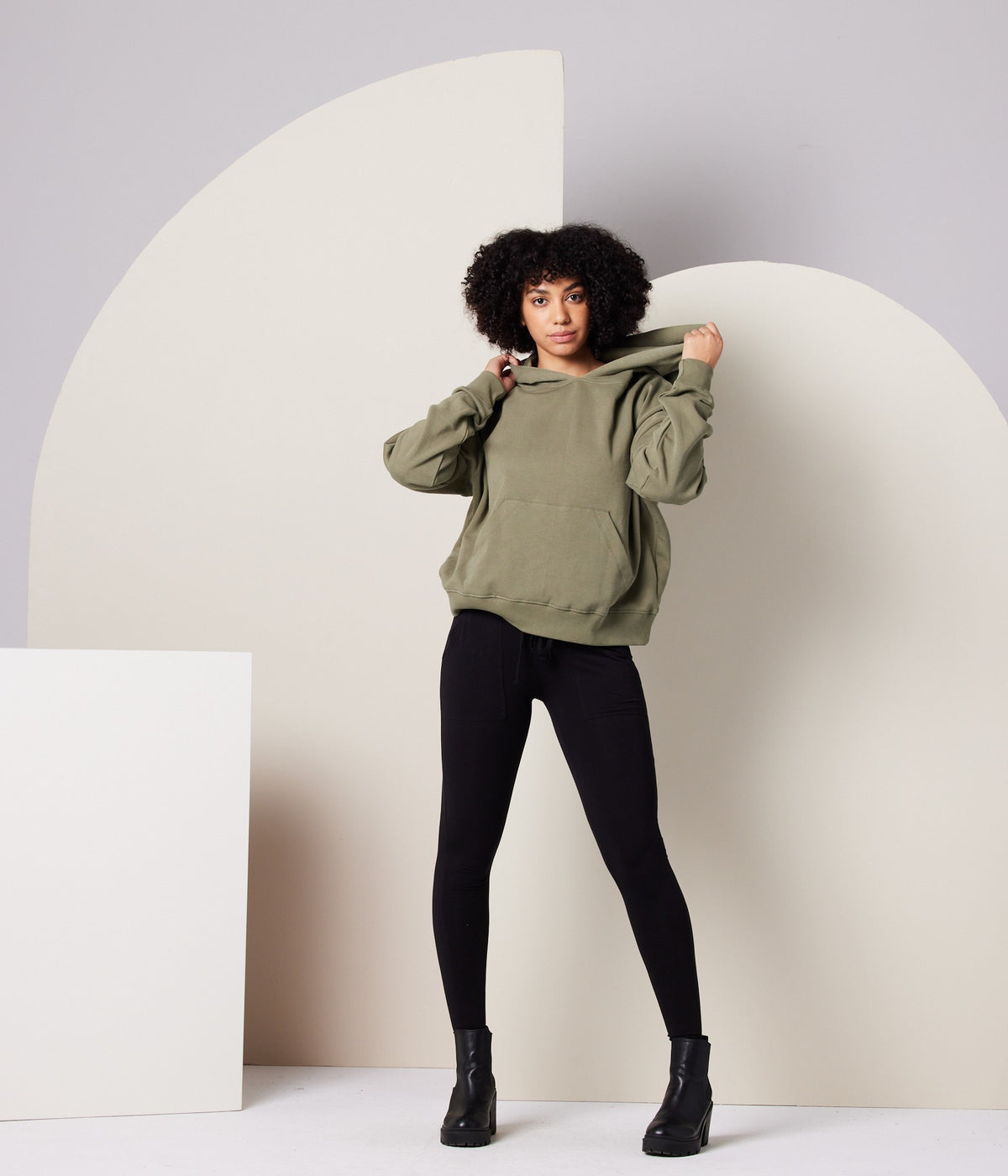 Womens Relaxed Hoodie - Army