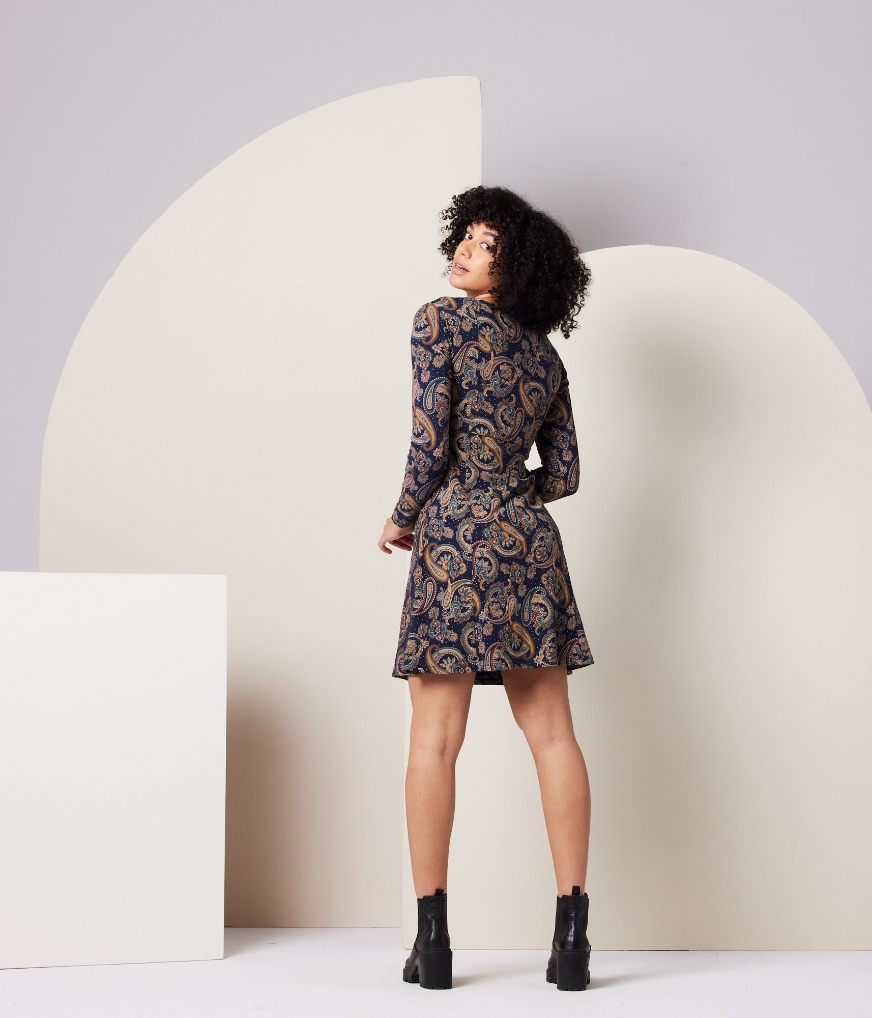 Sonnet Dress - Dark Blue Paisley