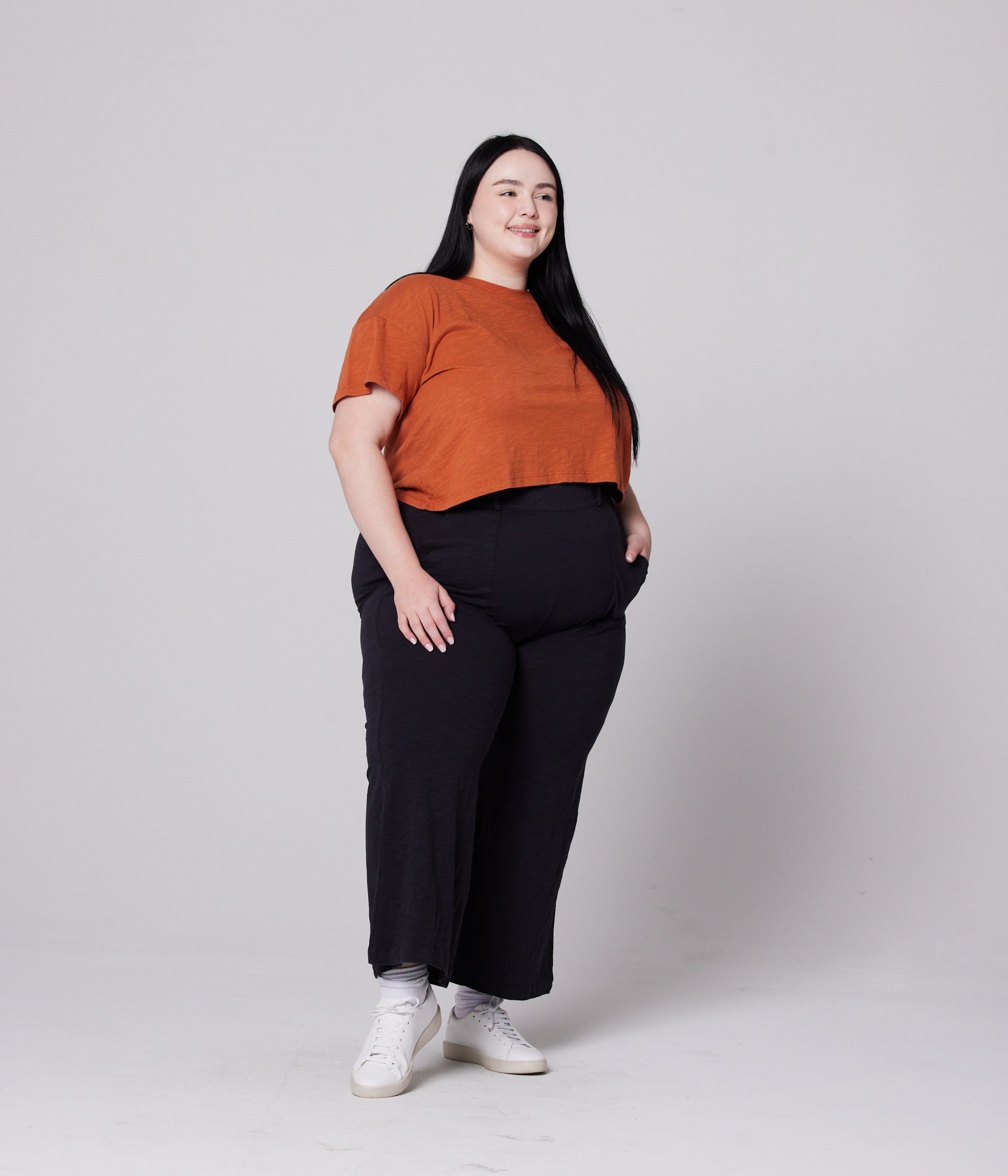 Women's Easy Crop Tee - Rust