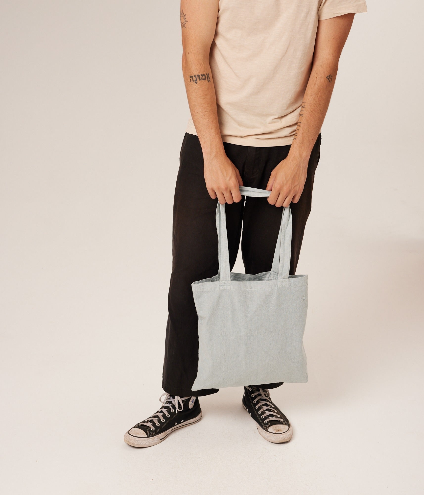 Pigment-Dyed Tote Bag - Sky