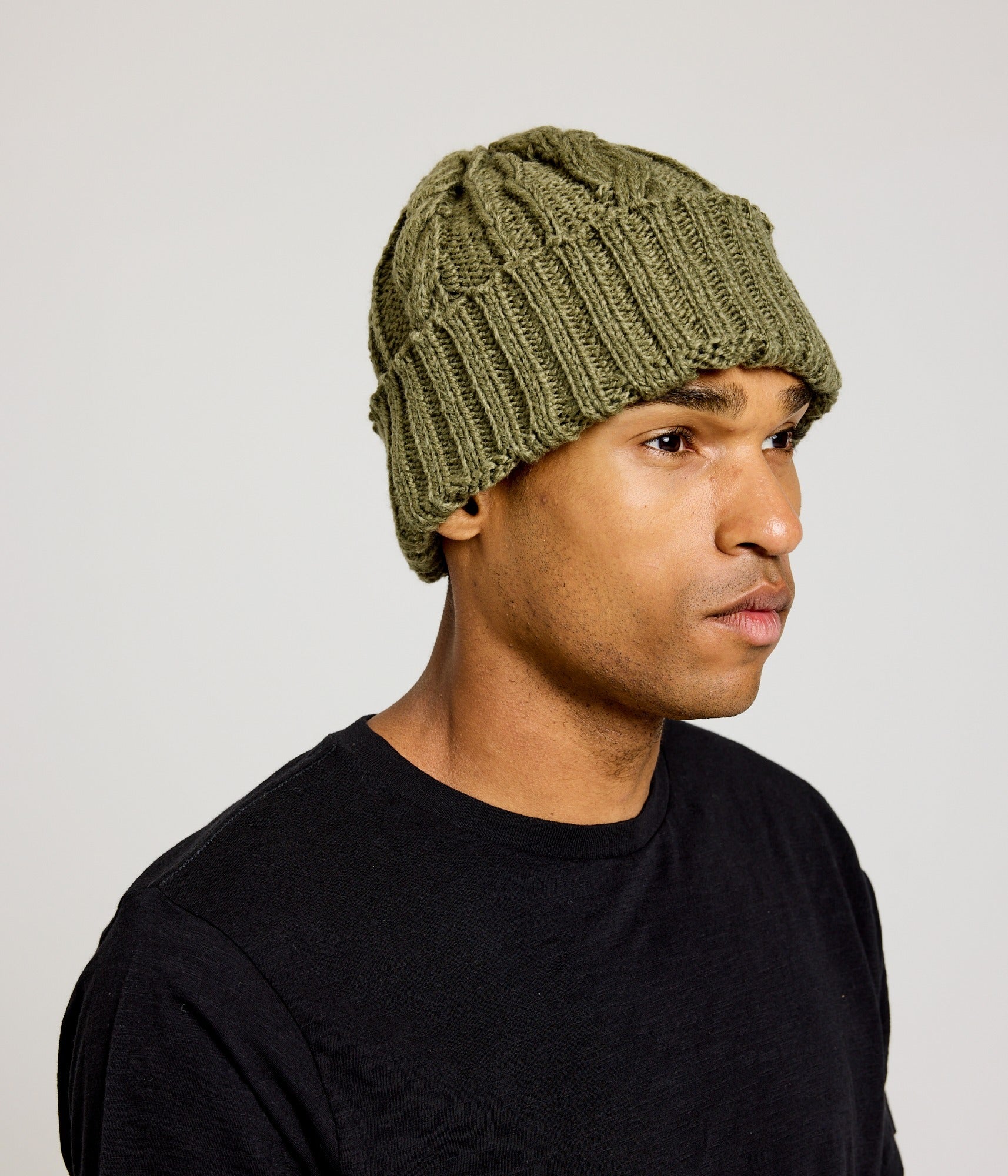 Cable Knit Beanie - Army