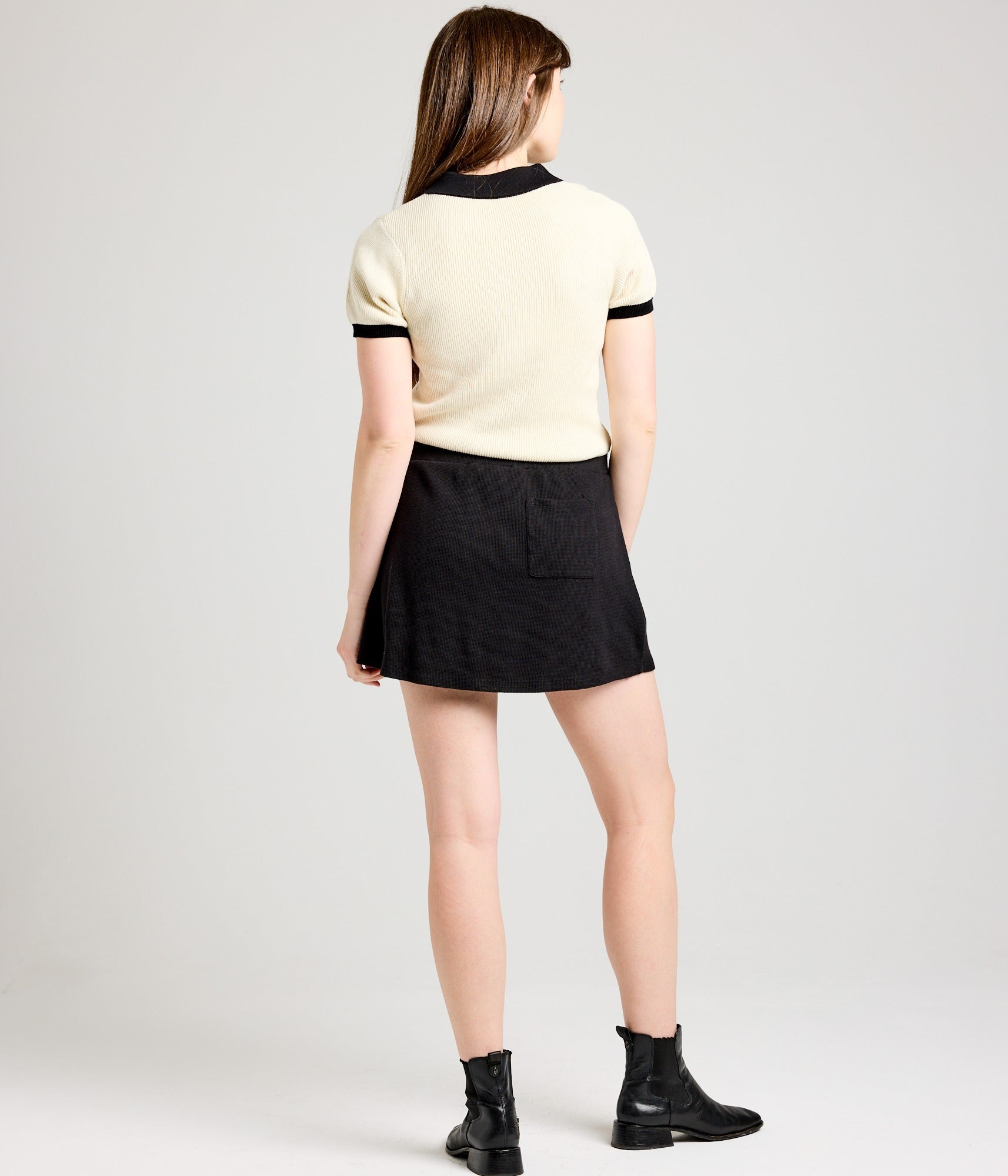 Zuri Knit Polo Top - Pearl