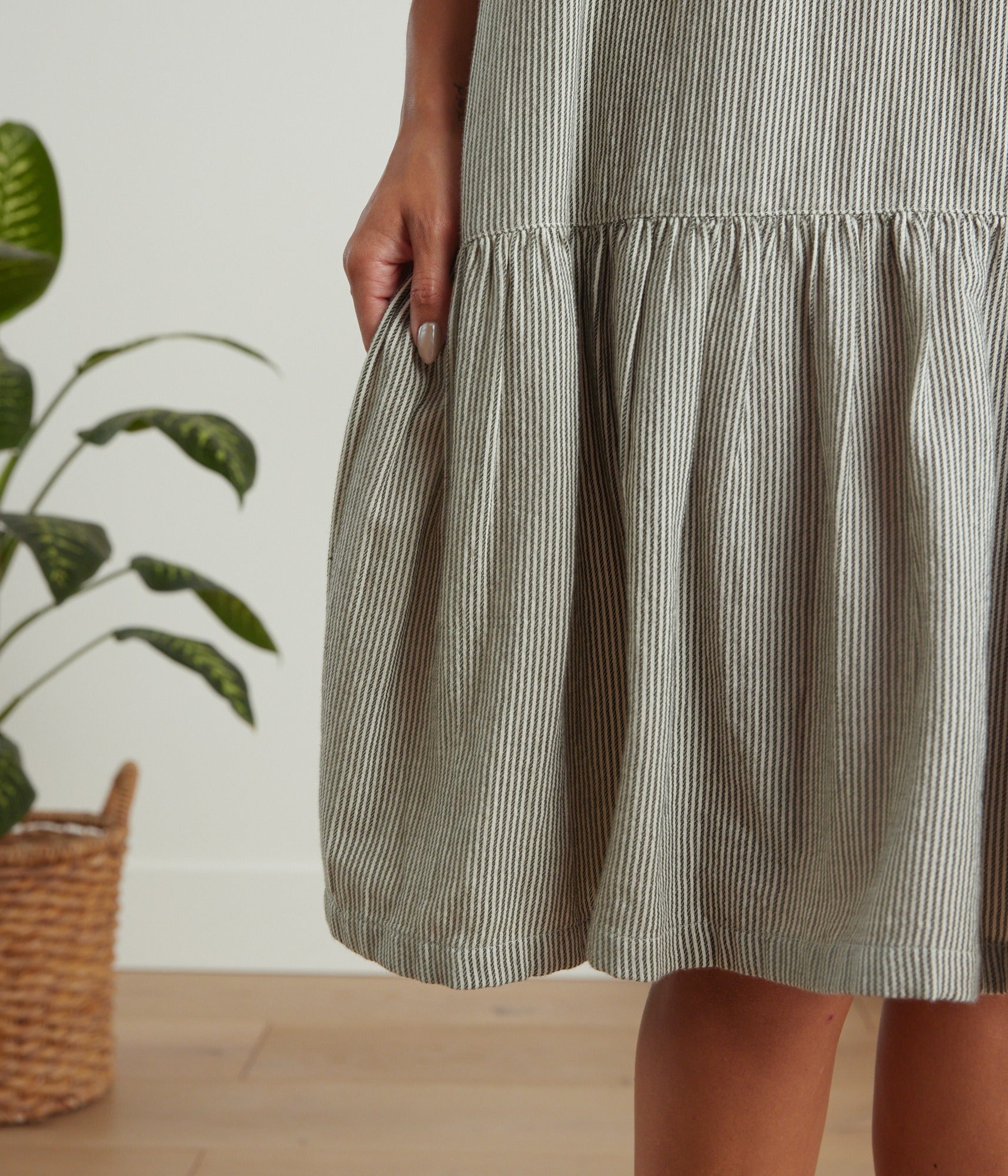 Amarillo Dress - B&W Stripe