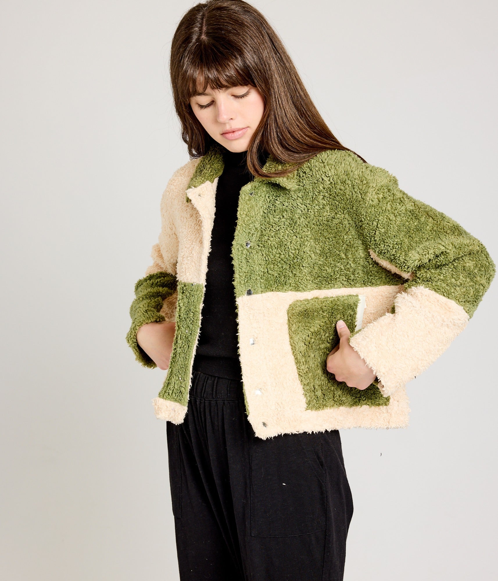 Libby Sherpa Jacket - Pear