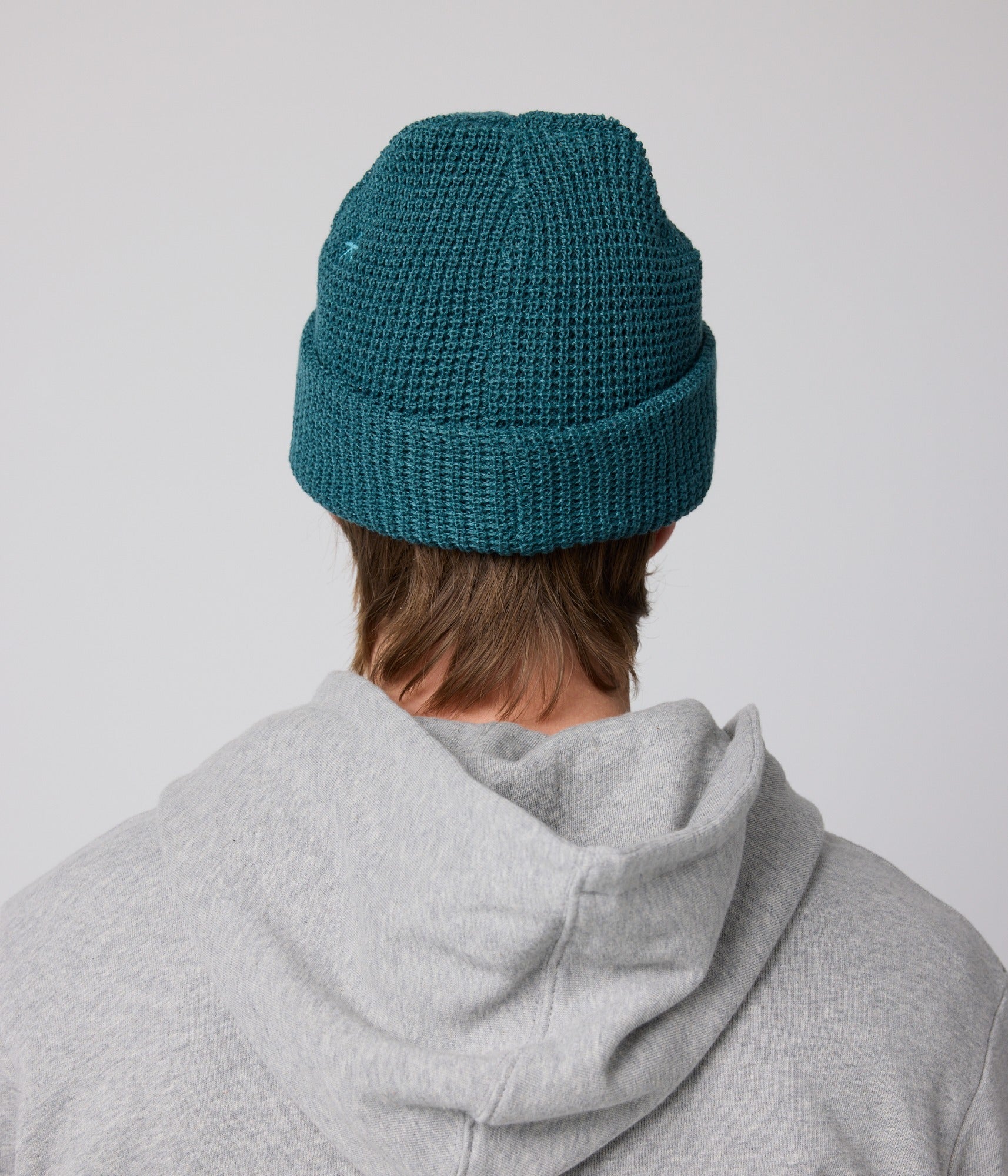 Recycled Waffle-Knit Beanie - Marine