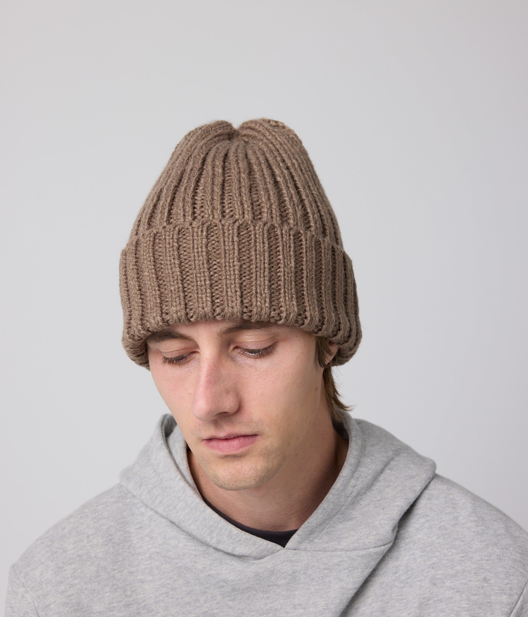 Wide Ribbed Beanie - Pine Bark