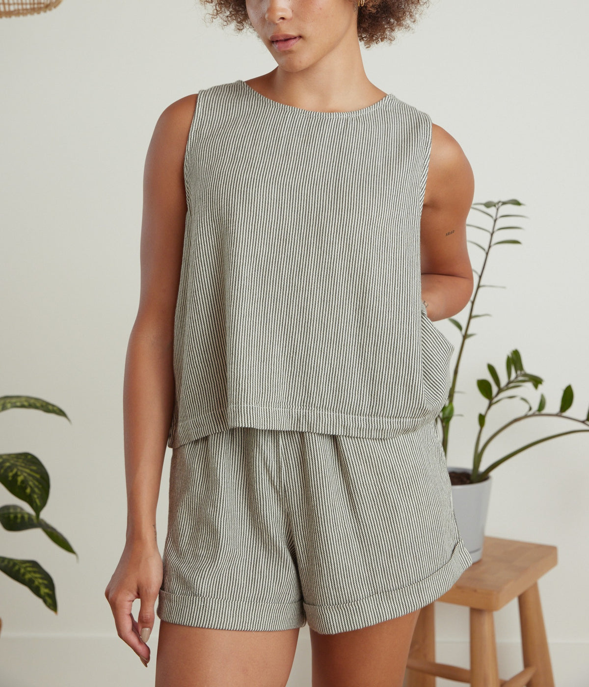 Birch Short - B&W Stripe
