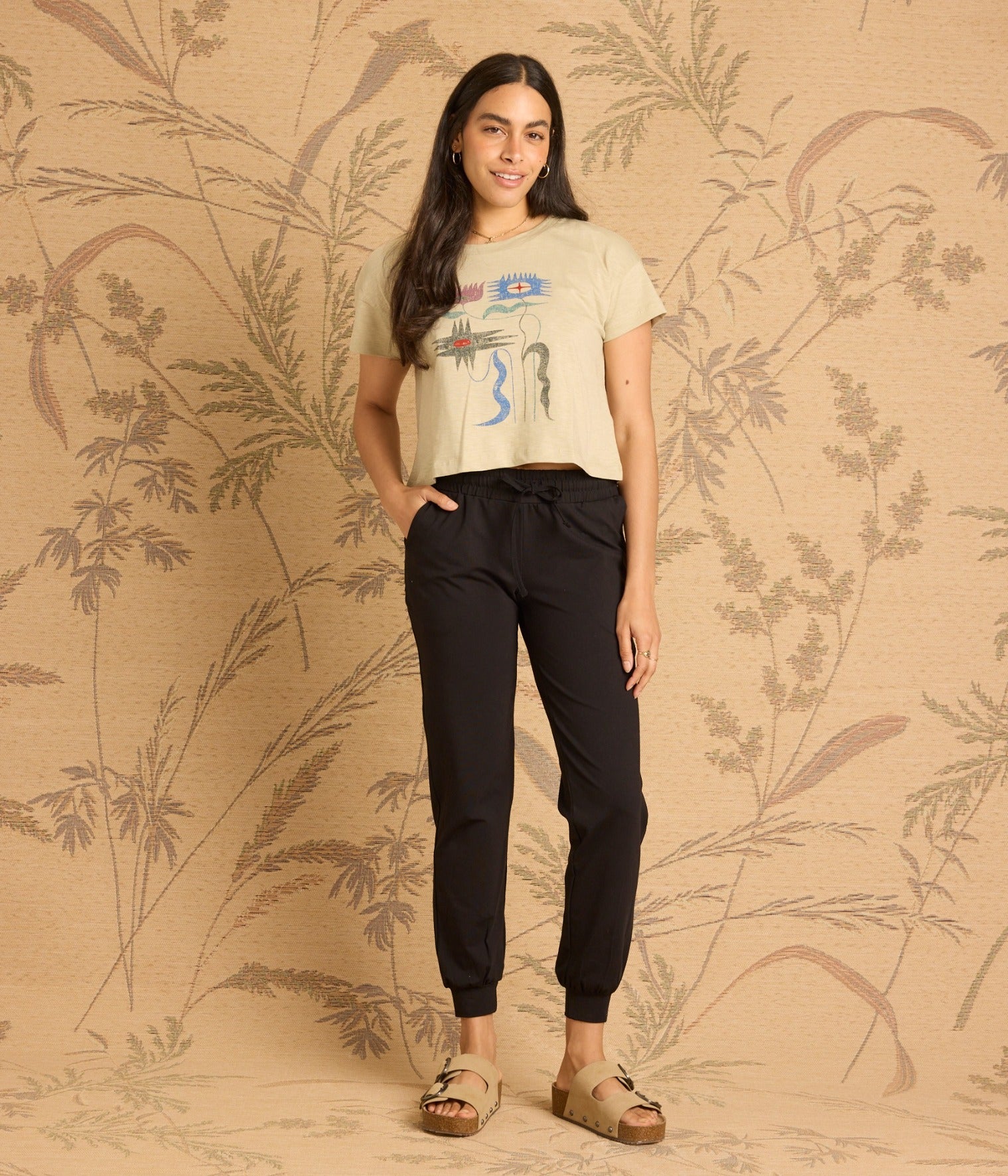 Abstract Floral Tee - Eucalyptus