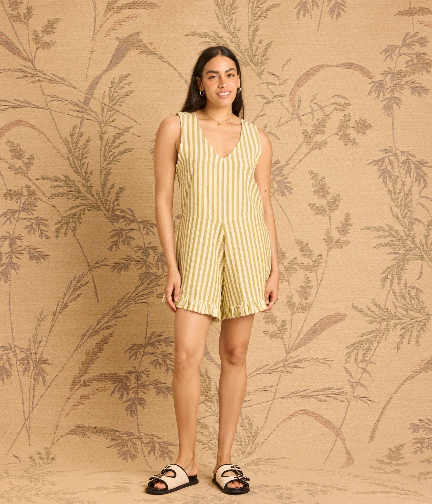 Heaven Romper -  Pearl/Lemon Lime
