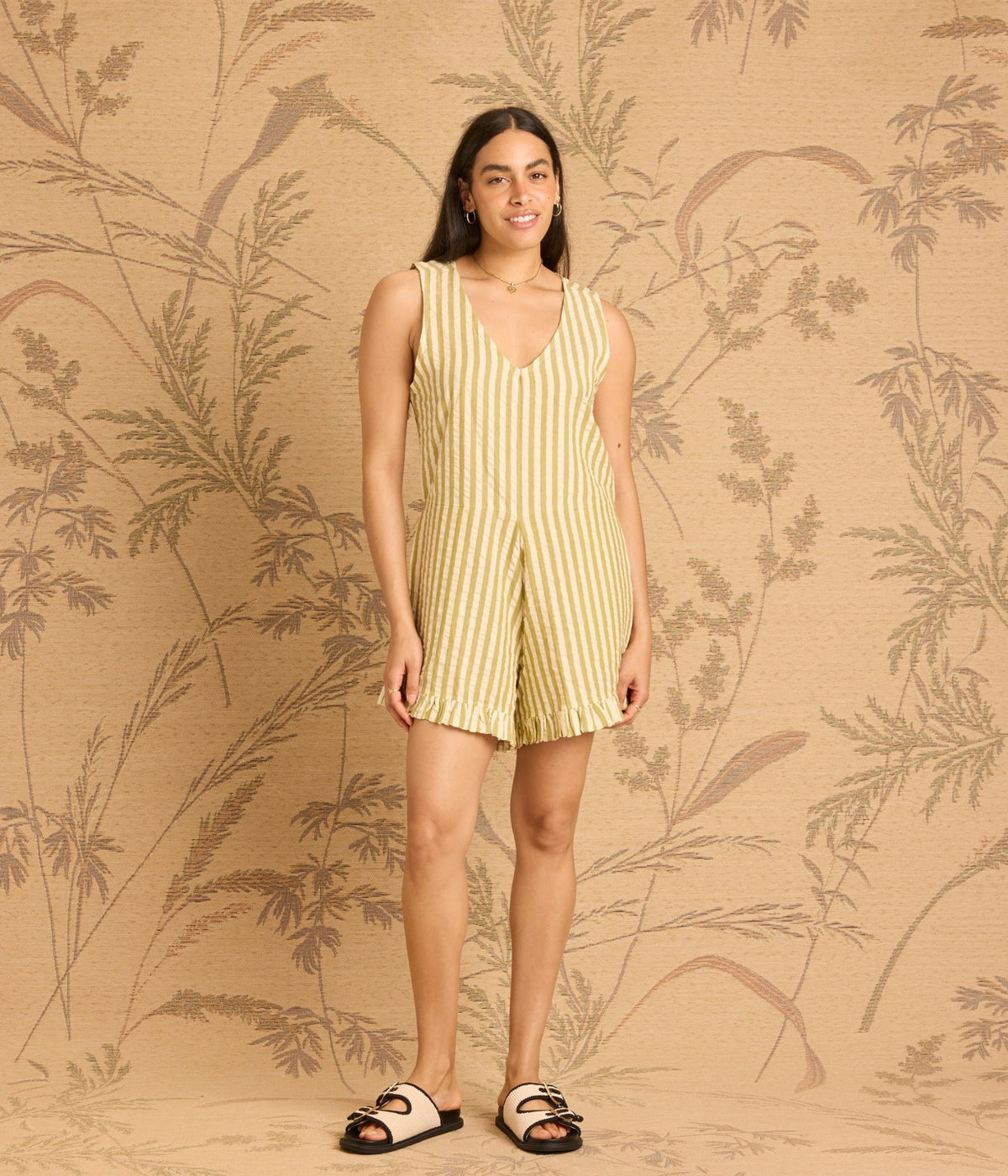 Heaven Romper -  Pearl/Lemon Lime