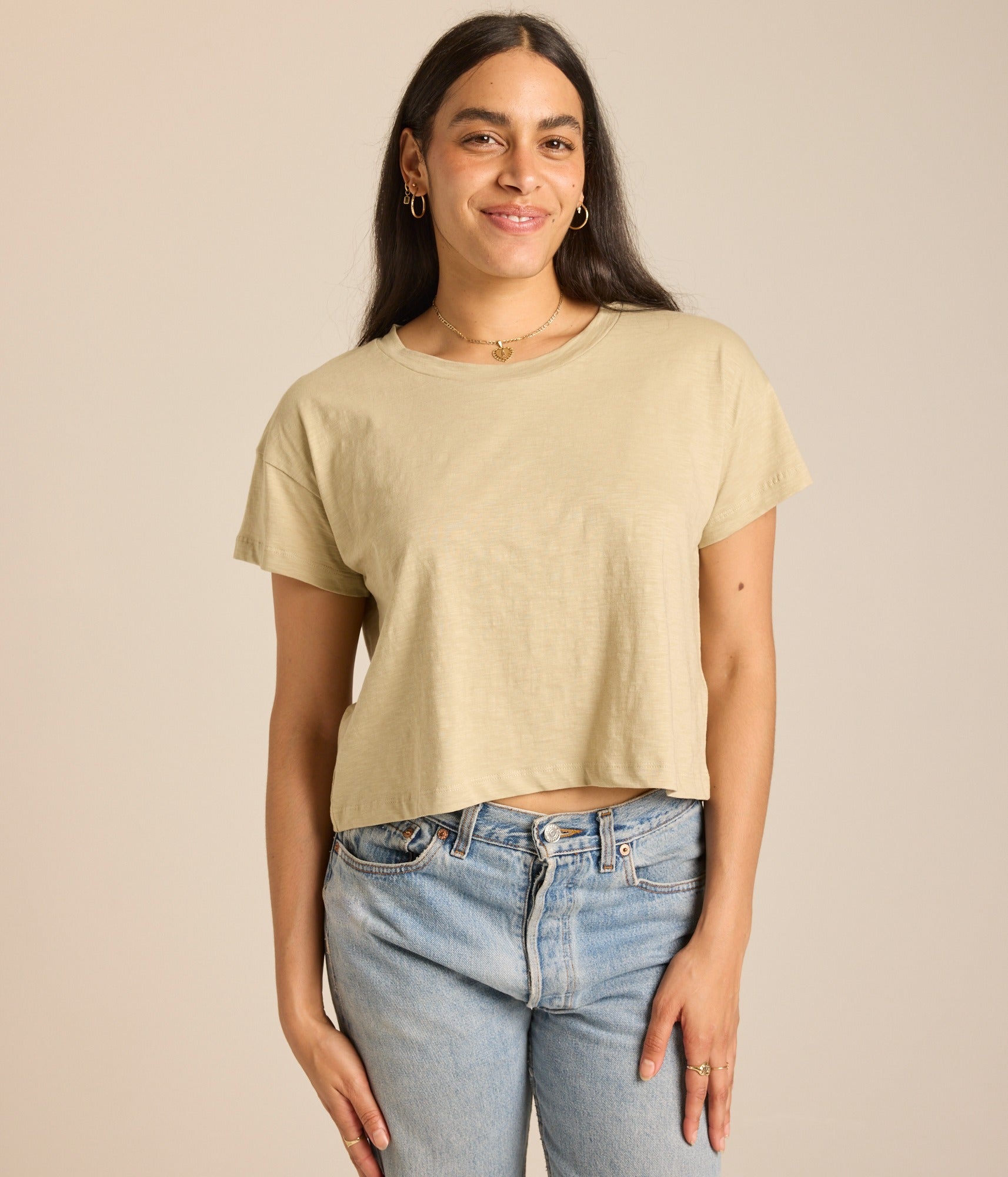 Women's Easy Crop Tee - Eucalyptus